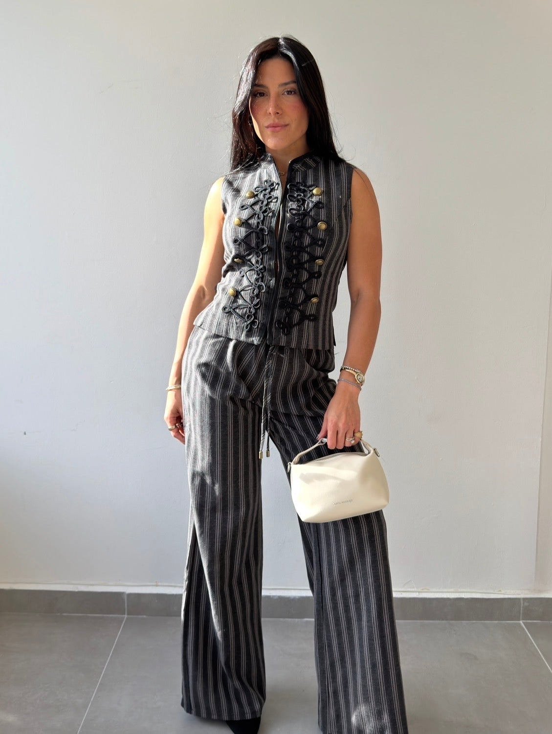 Black/Gray Striped Set