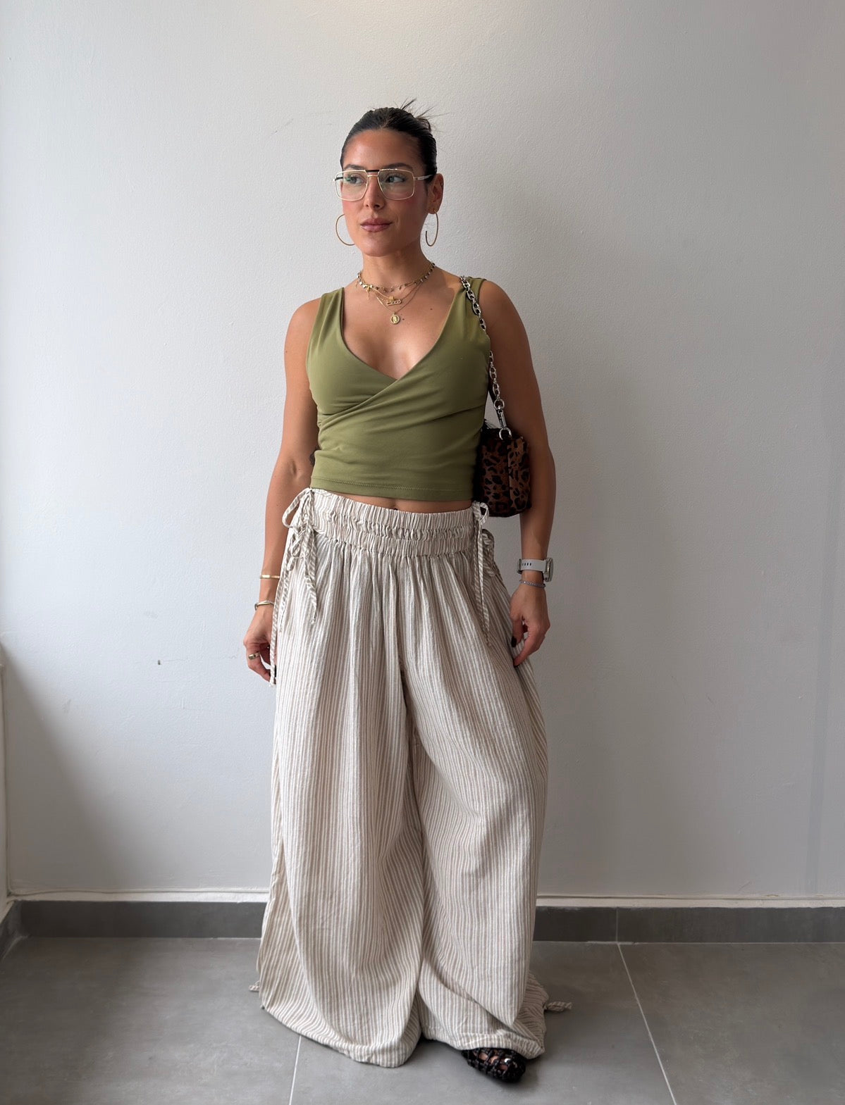 Sand Stripes Balloon Pants