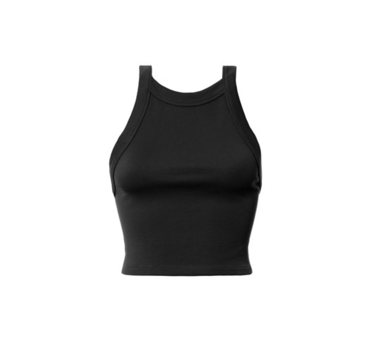 Back Detail Black Ribbed Basic Top