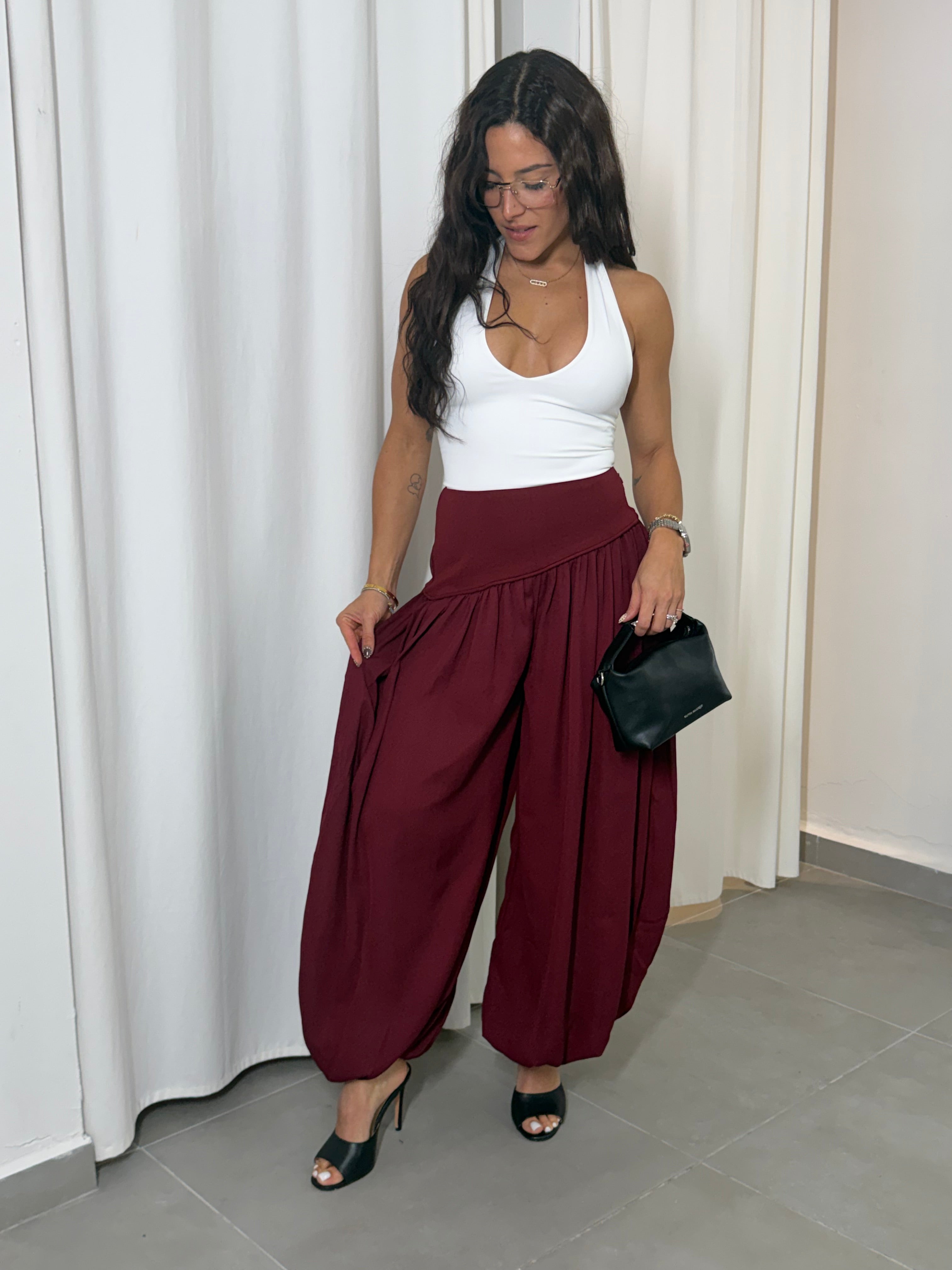 Burgundy Balloon Pant