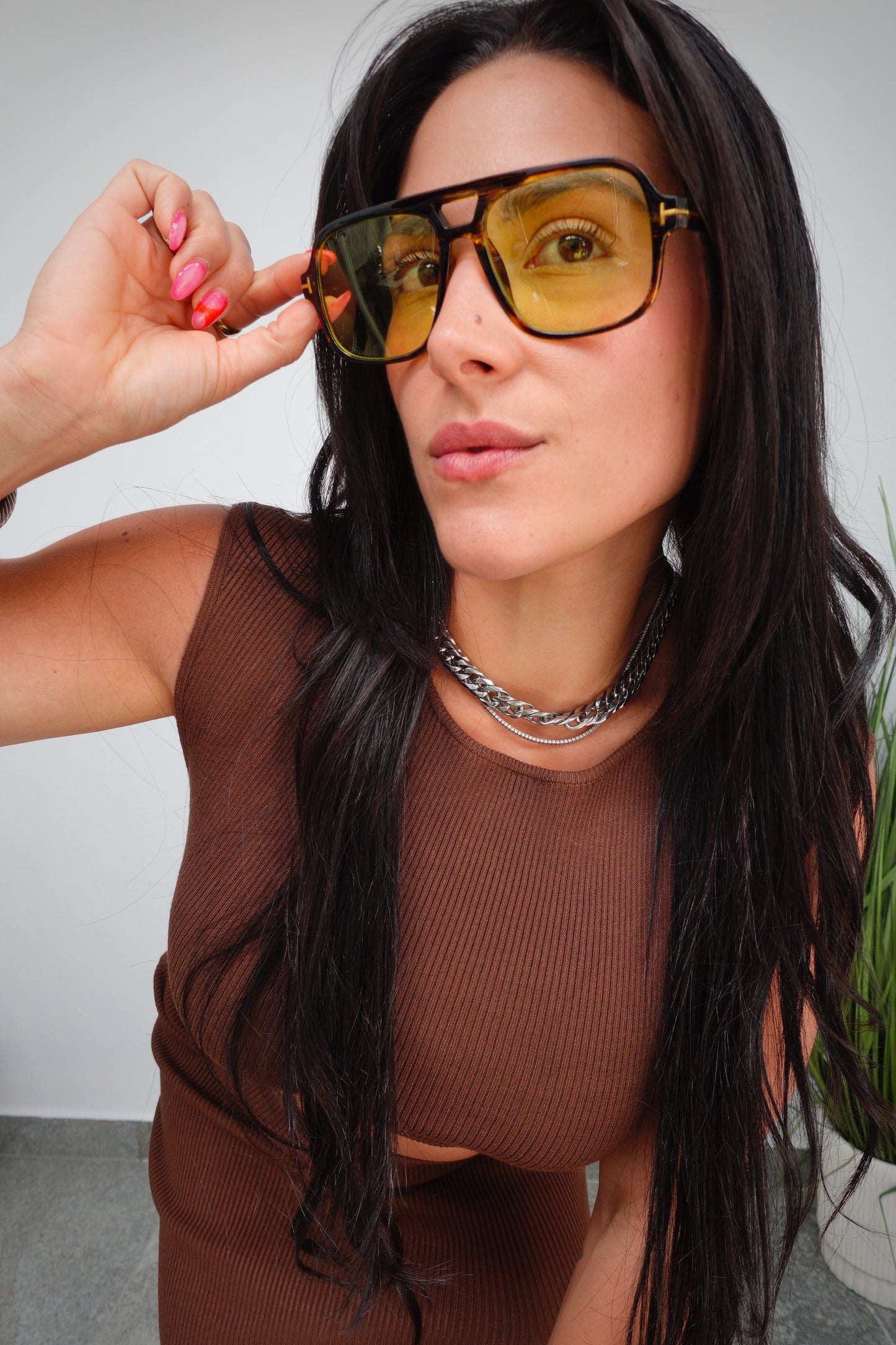 Tortoise Frame Yellow Lense Sunglasses