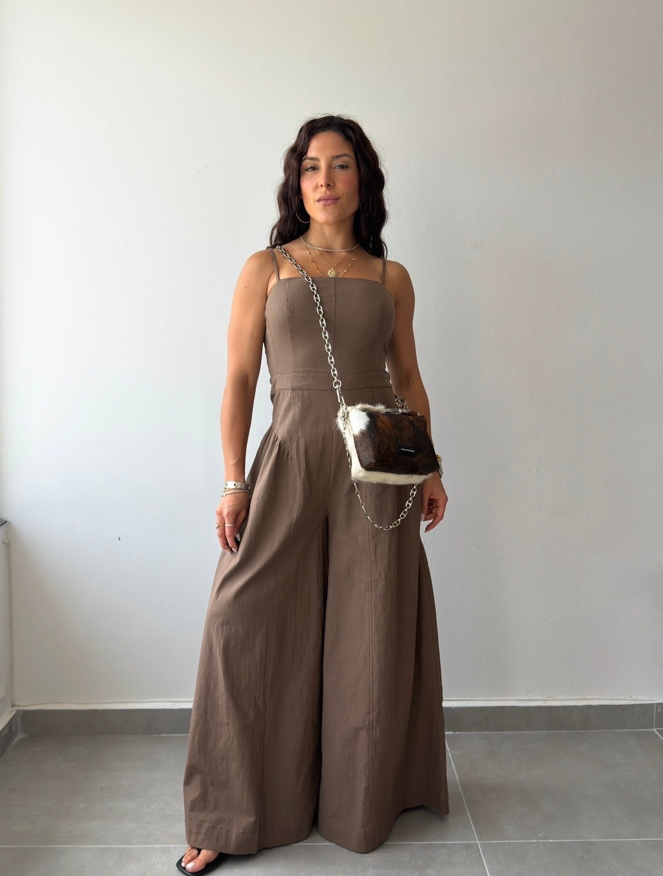 Brown Wide Leg Jumpsuit
