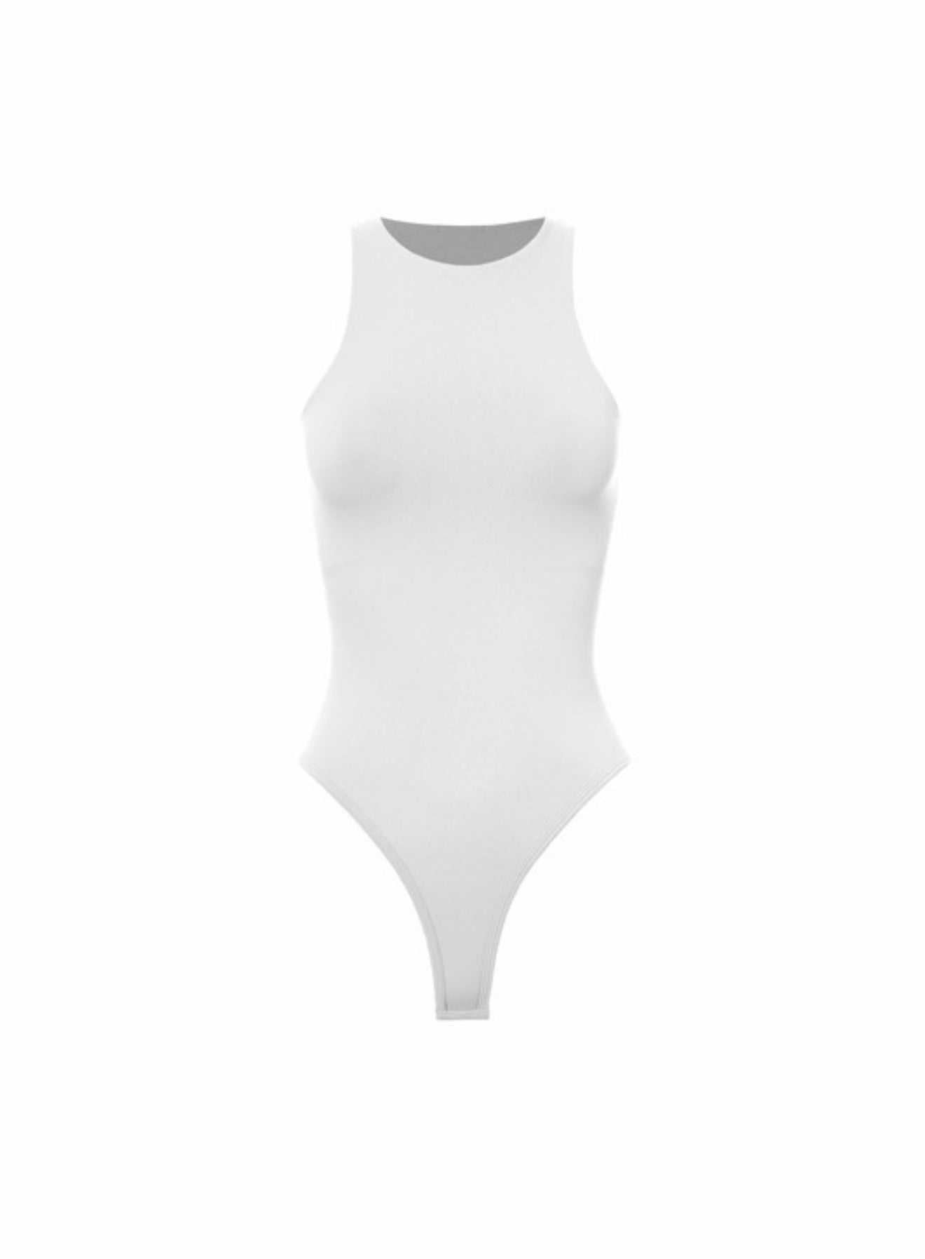 White High Neck Basic Bodysuit