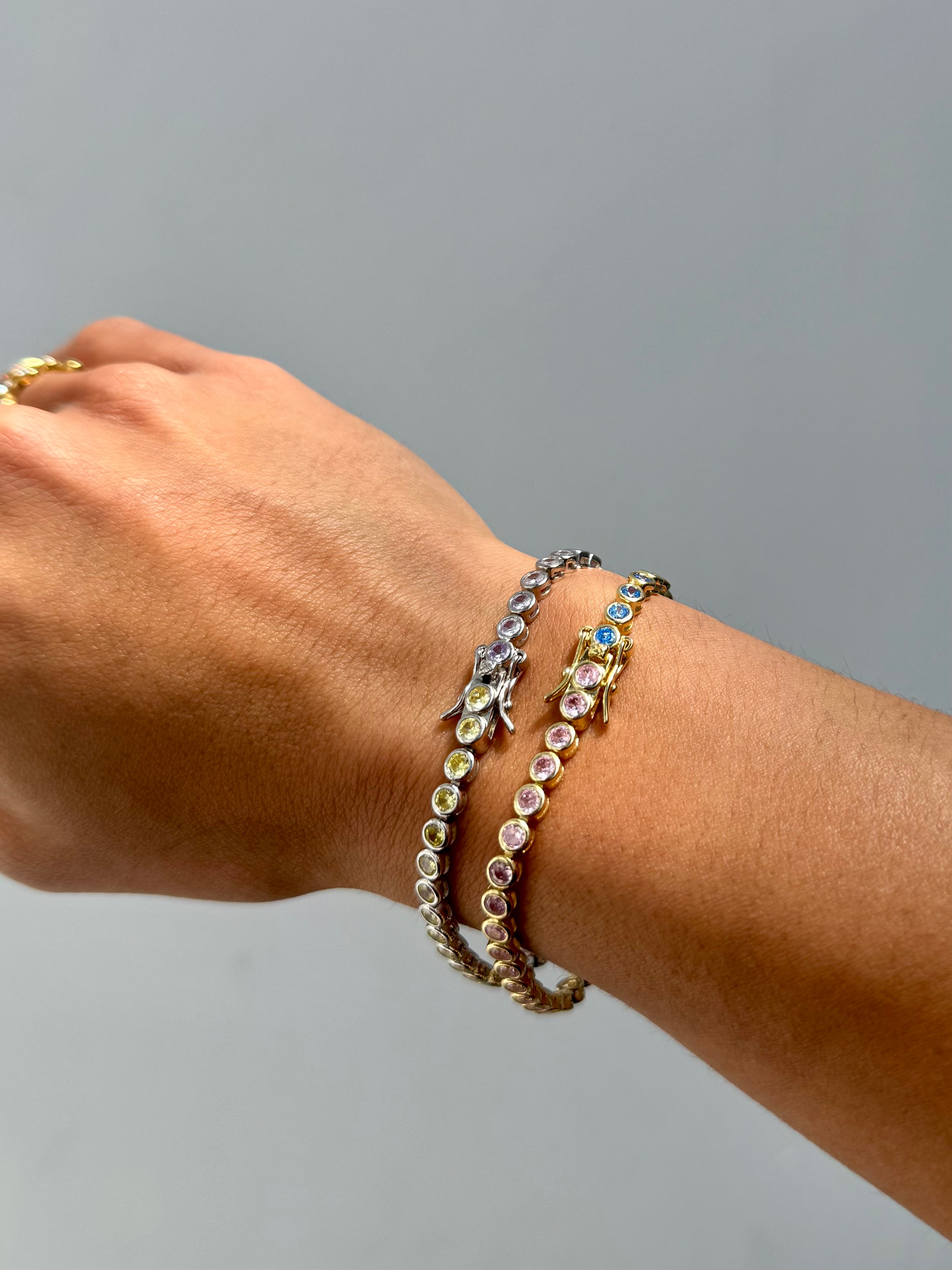 7in Bubble Tennis Bracelet-Silver