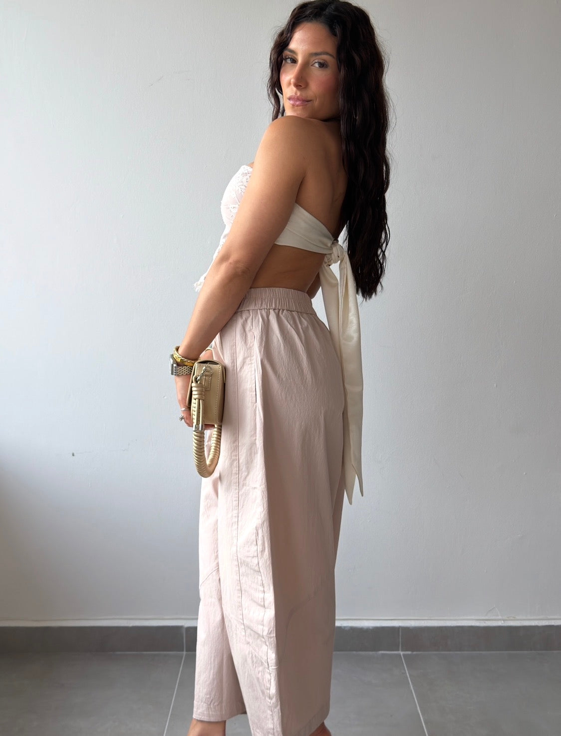 Blush Cropped Barrel Pants