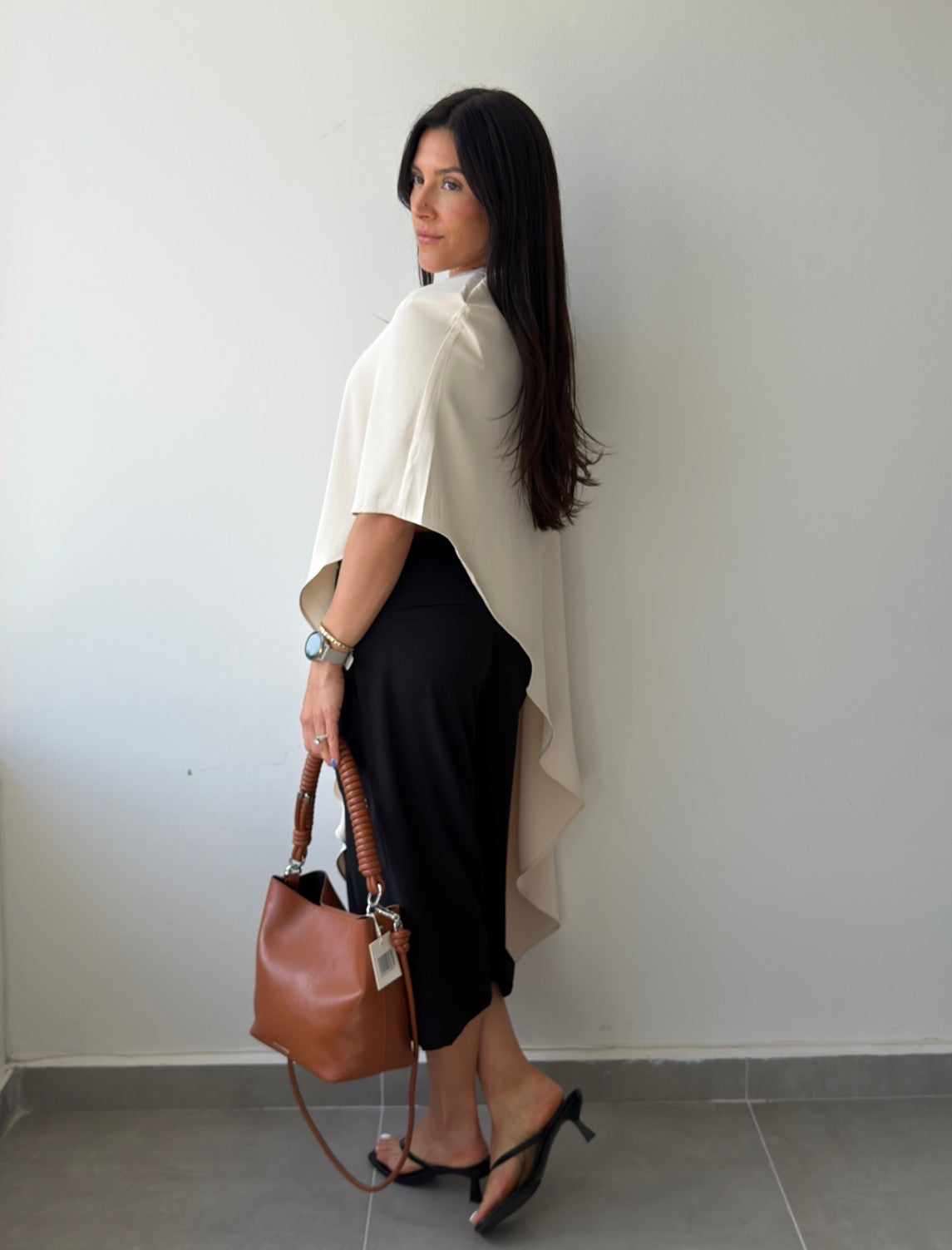 Nude Asymmetric Cape