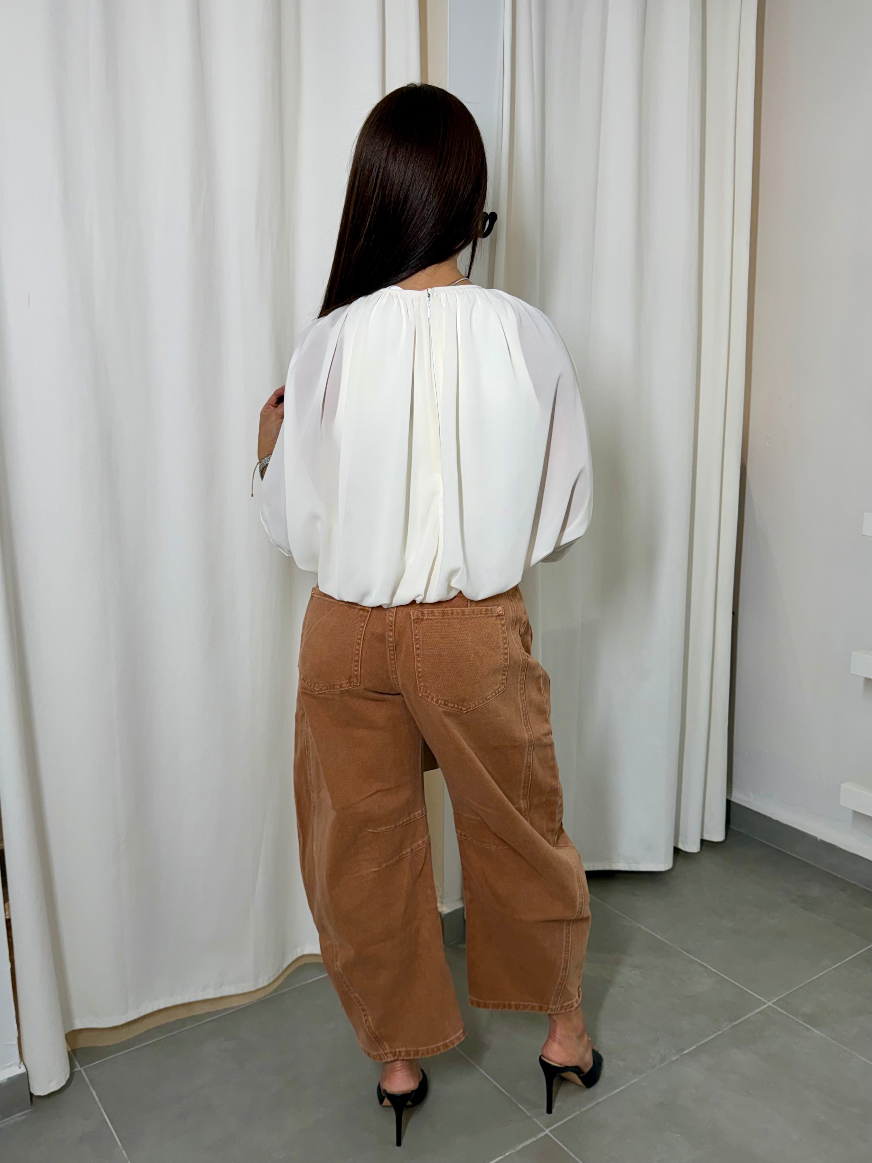 Ivory Bubble Cape Top