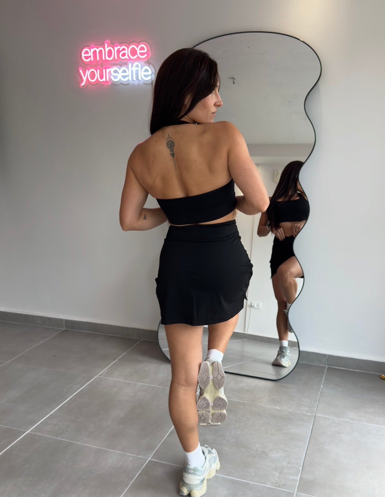 Black Tennis Skirt Set