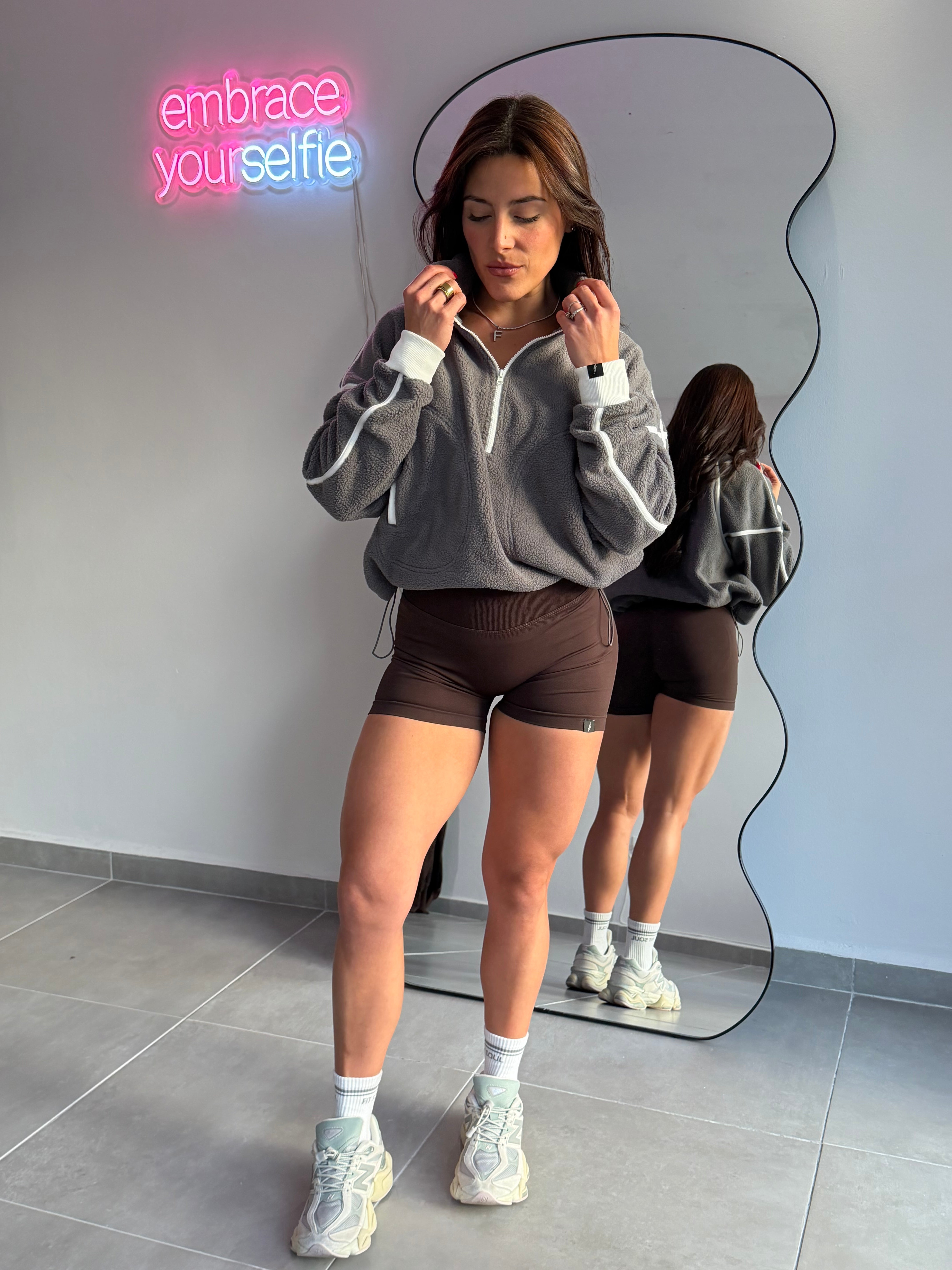Fleece Contrast Jacket (Gray)