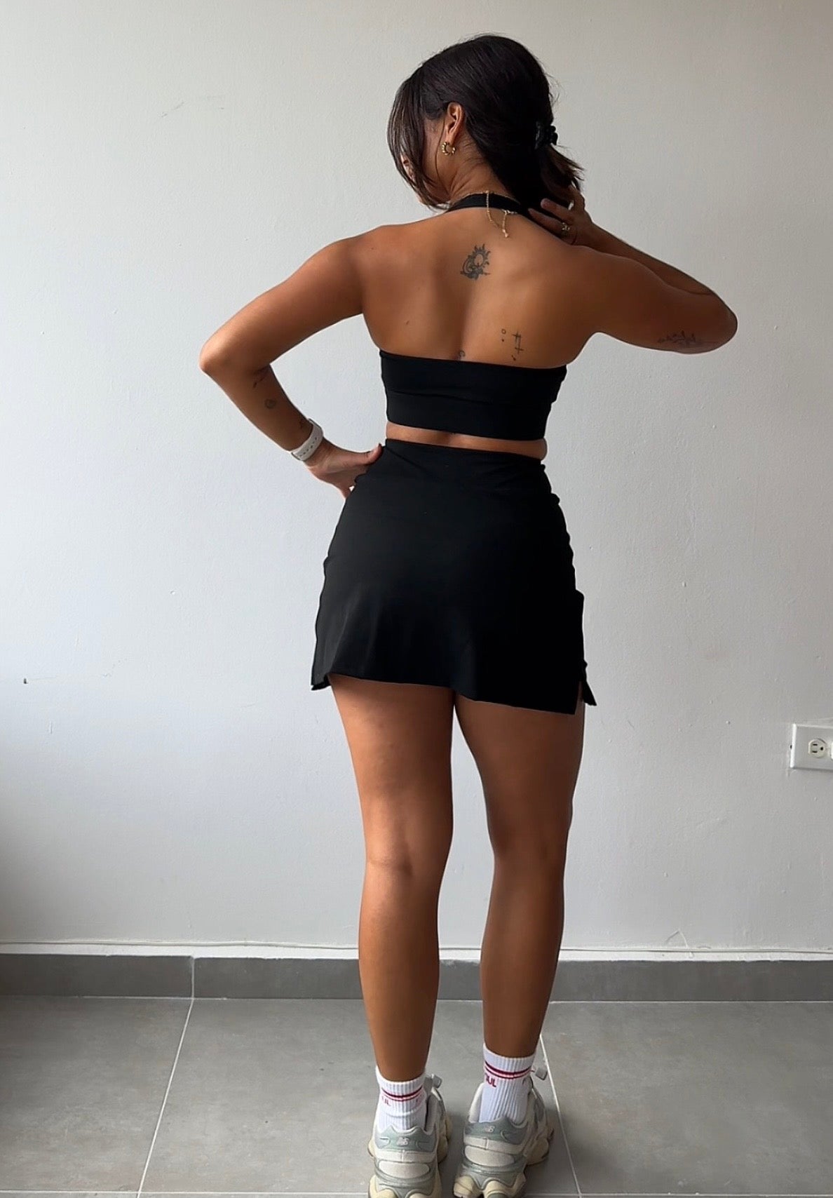 Black Tennis Skirt Set
