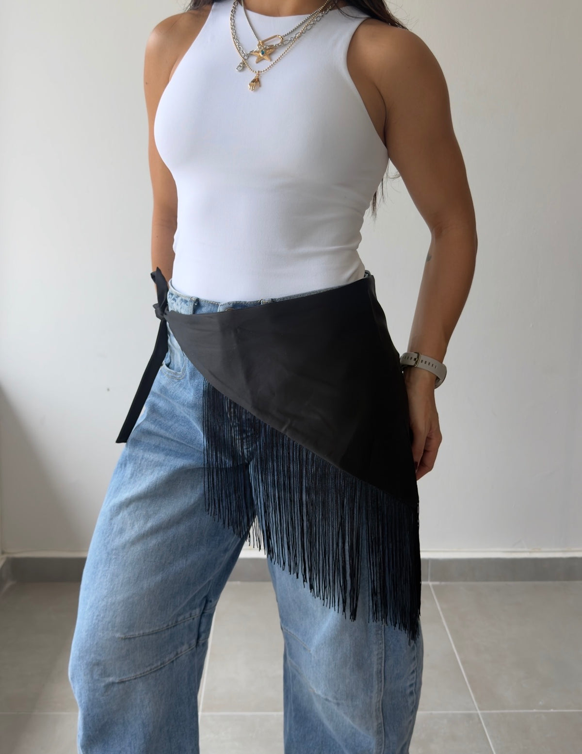 Black Fringes Scarf