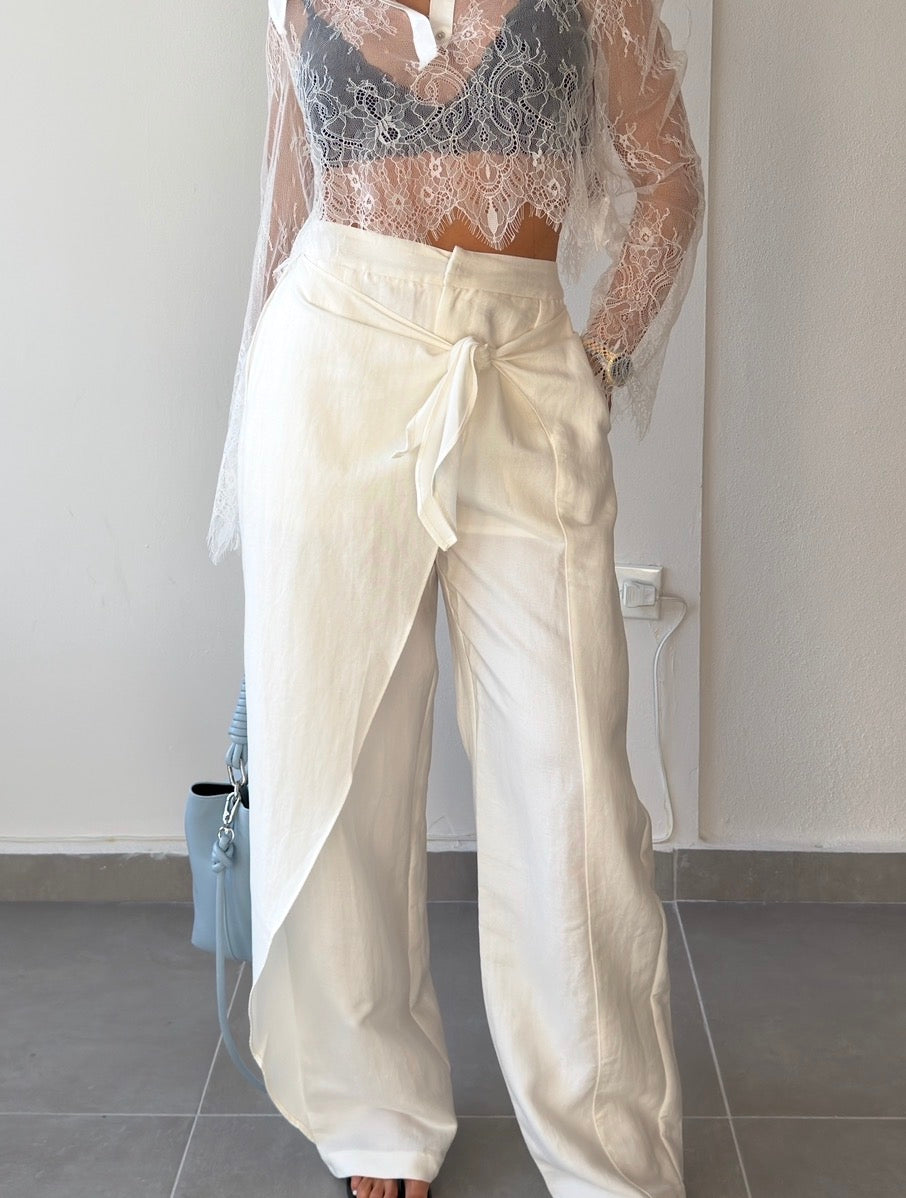 Ivory Overlap Trousers