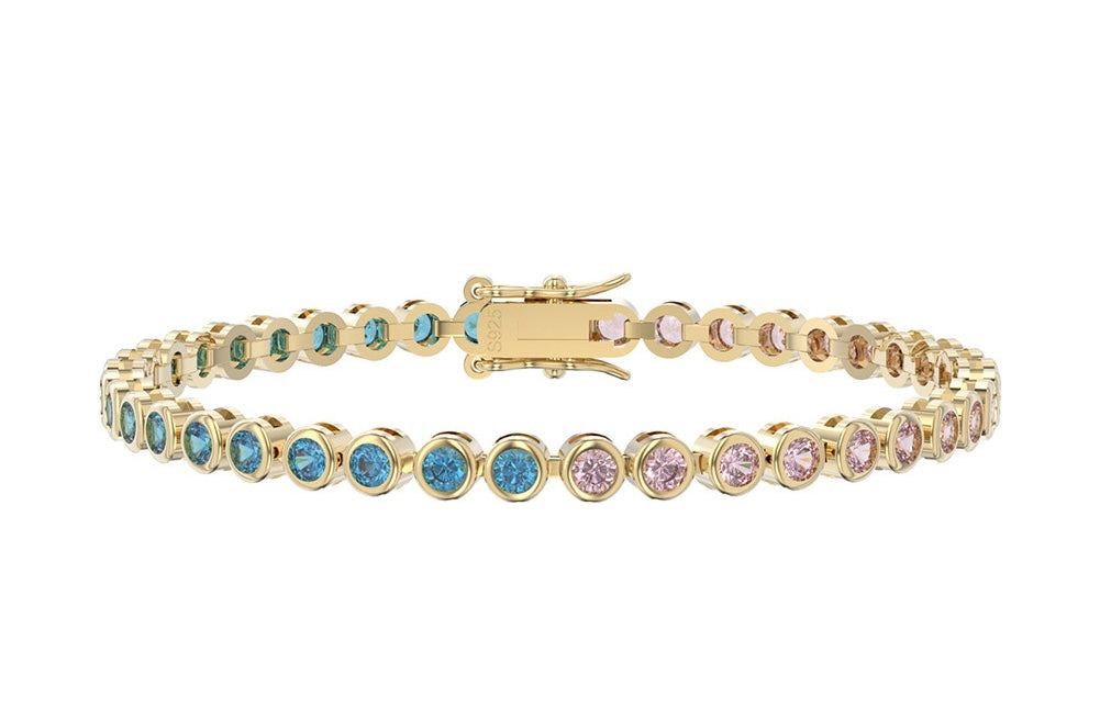 7in Bubble Tennis Bracelet-Gold