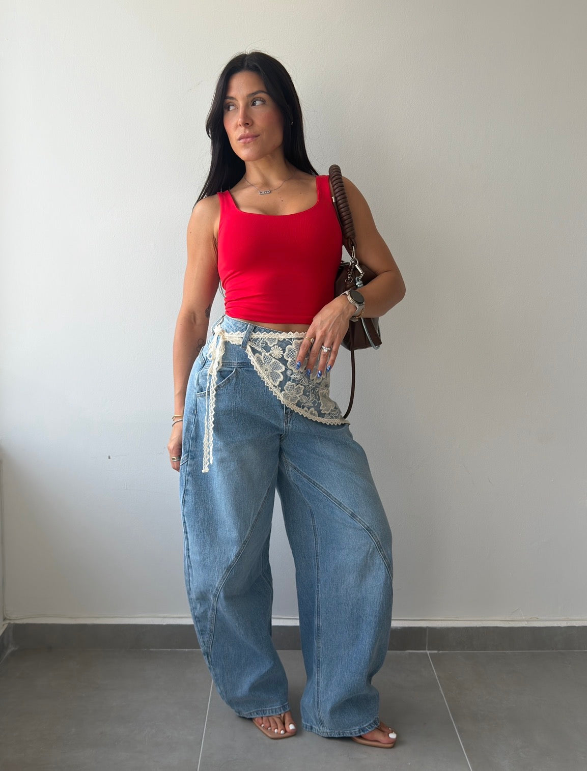 Med Blue Barrel Jeans