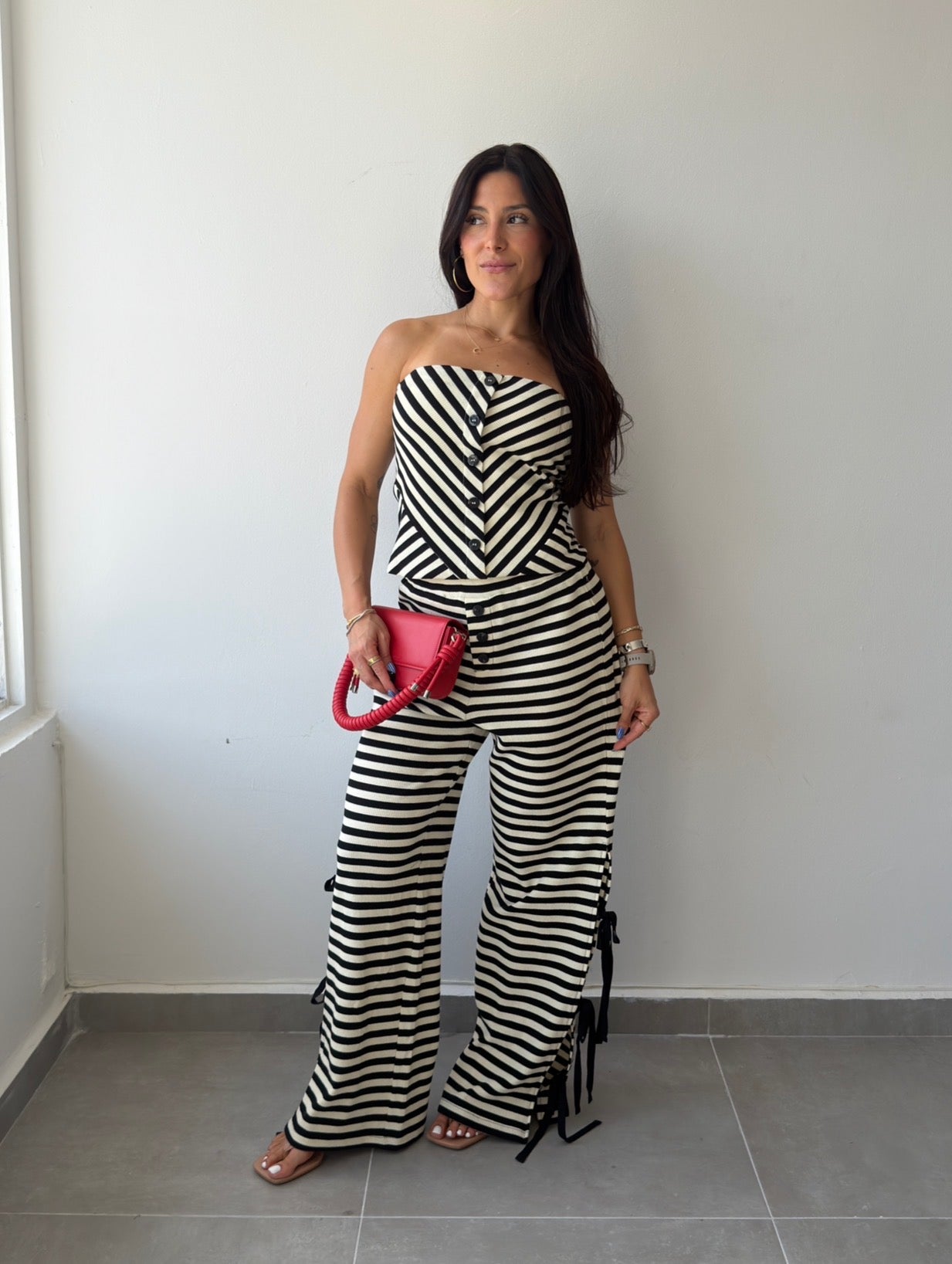 Striped Knit Set (Black)