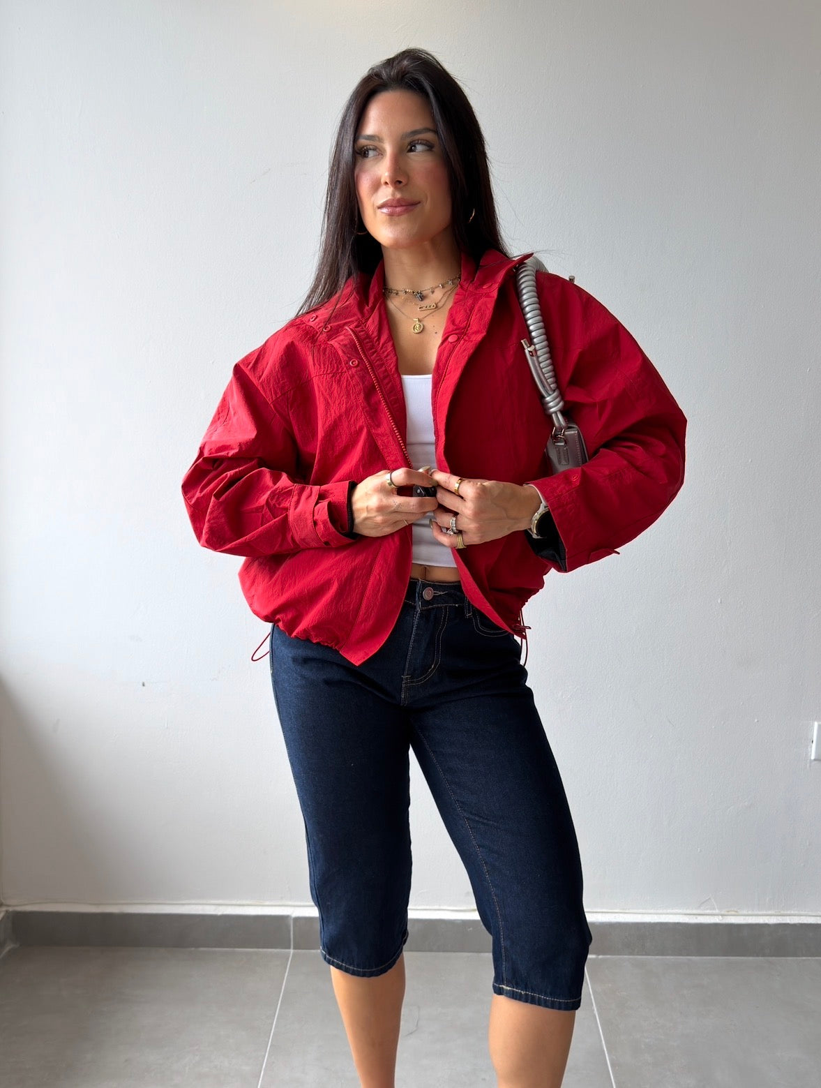 Red Windbreaker Jacket