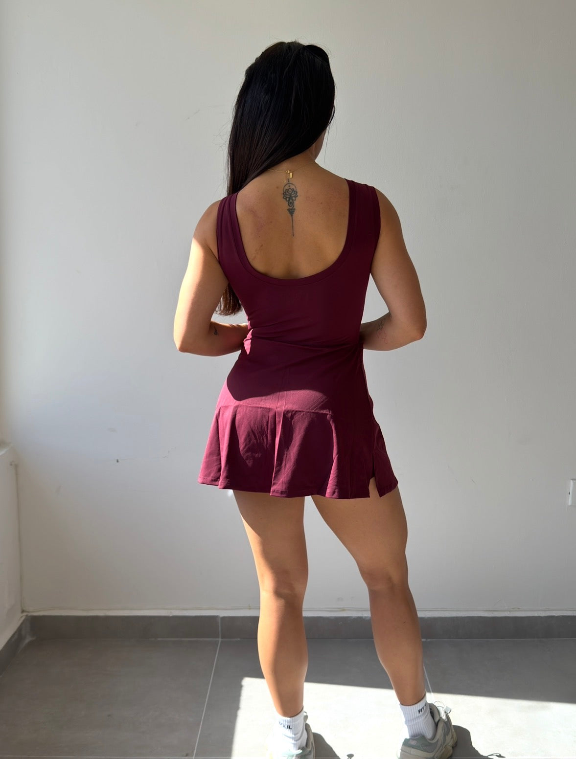 Burgundy Romper Dress