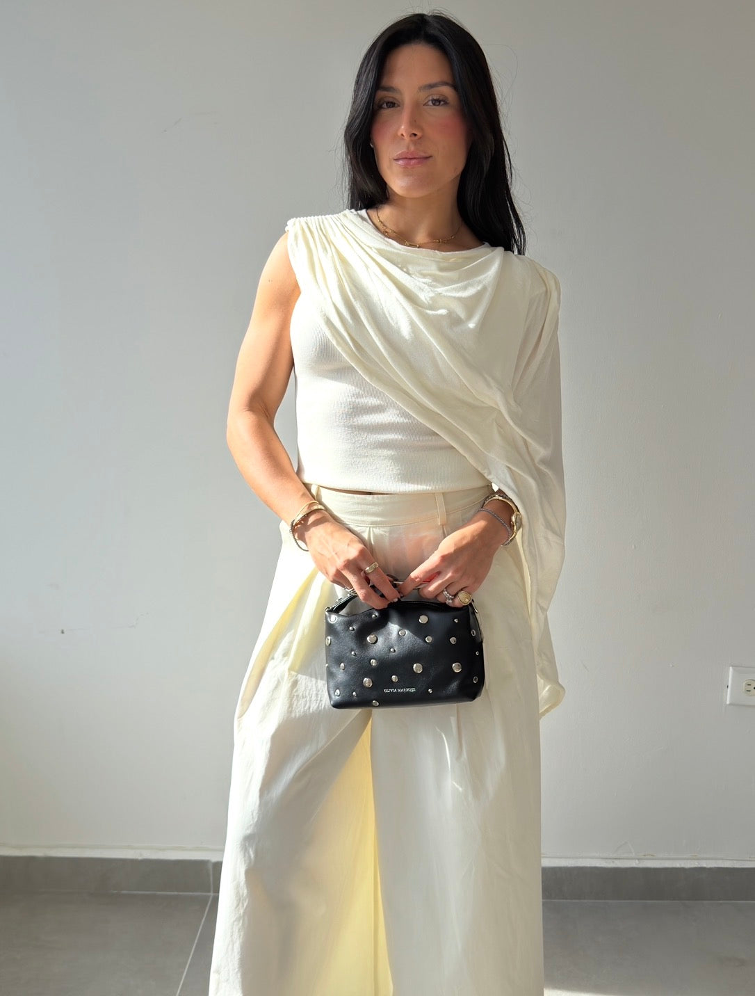 Knit Asymmetric Top (Ivory)