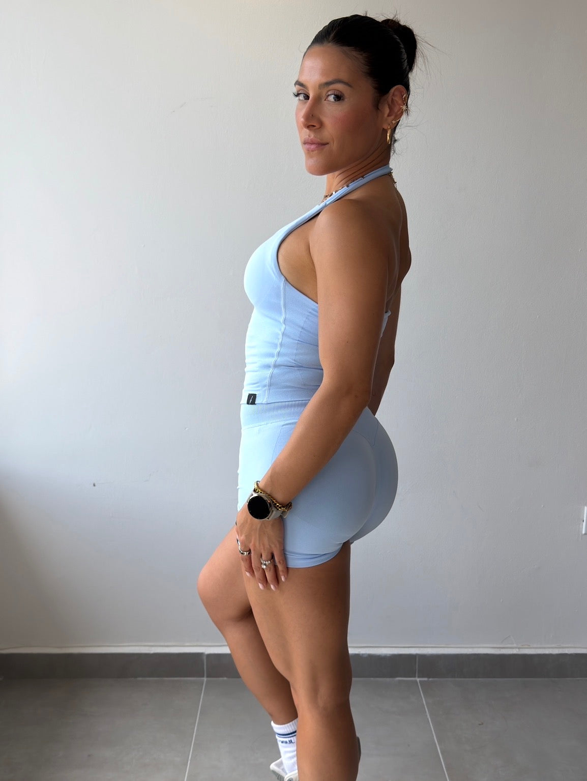 Baby Blue Seamless Short Set