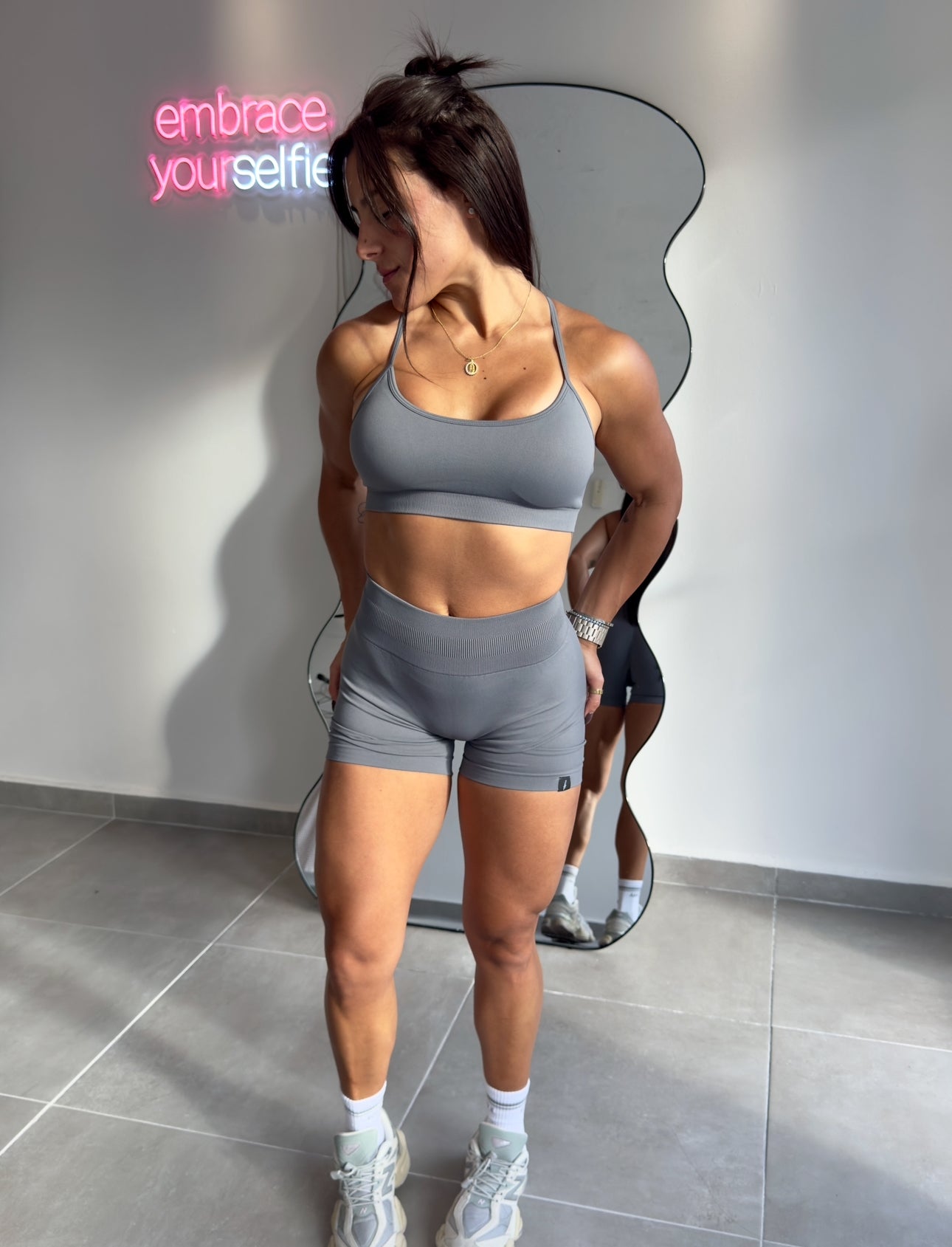 Cement Gray Seamless Short Set