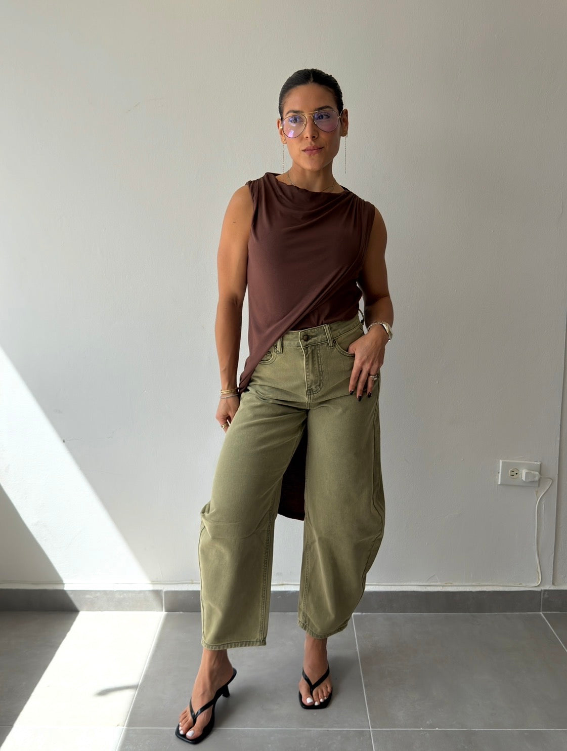 Olive Barrel Jeans