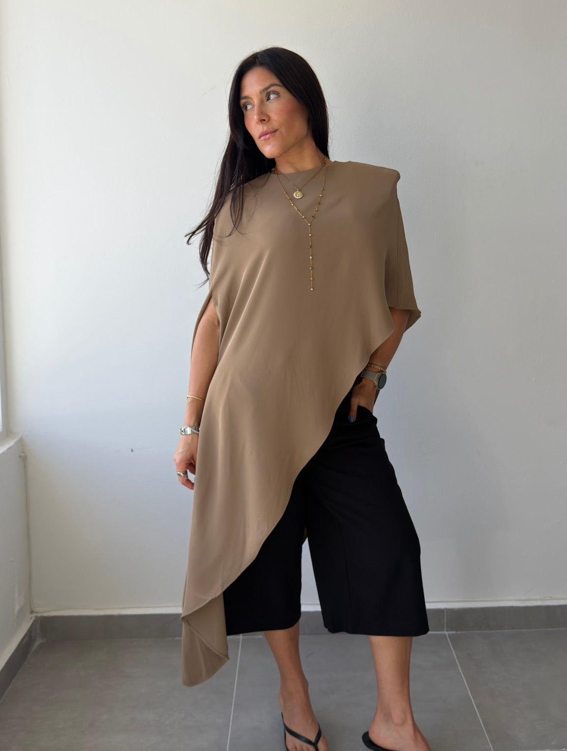 Taupe Asymmetric Cape