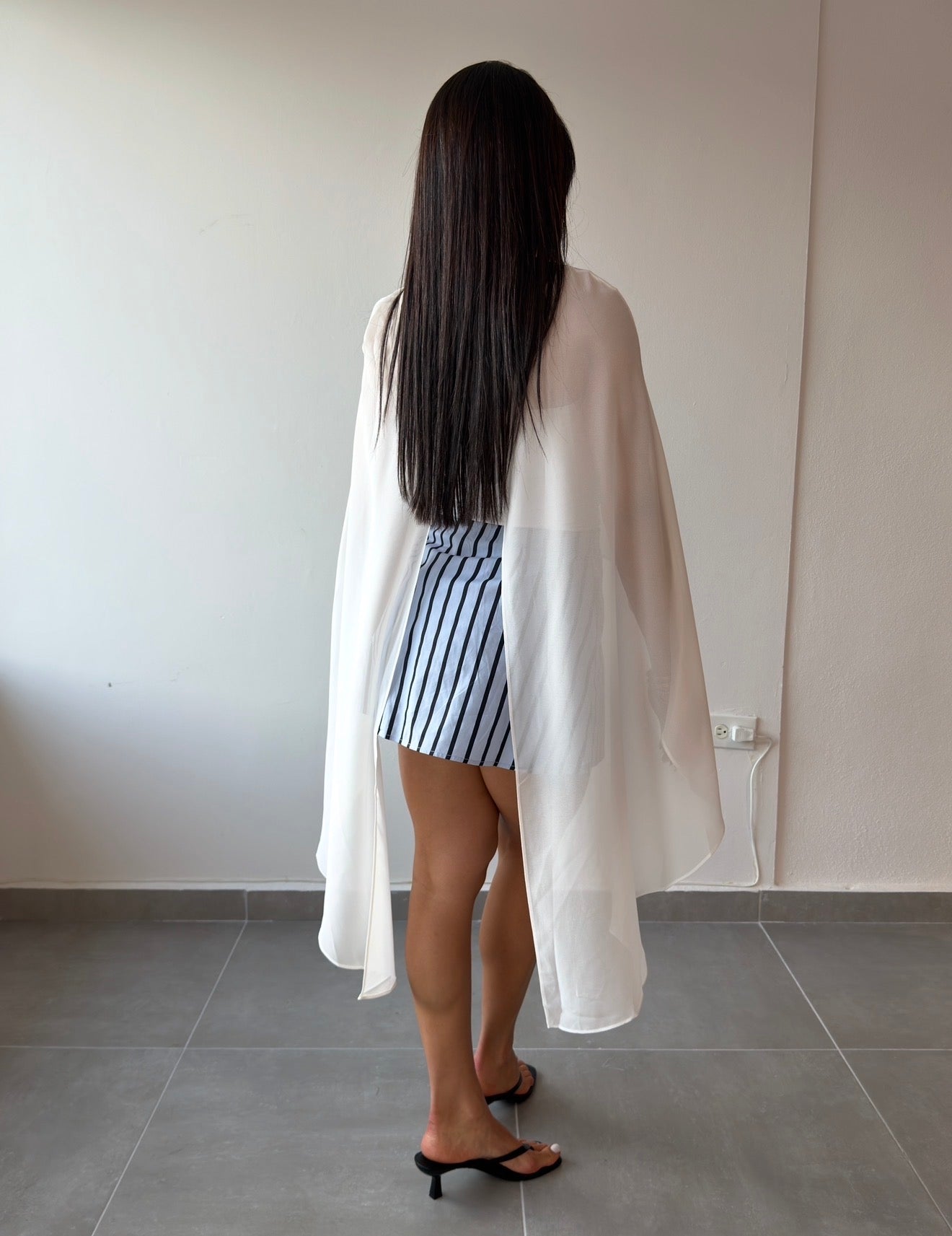 (White) Sheer Cape Top