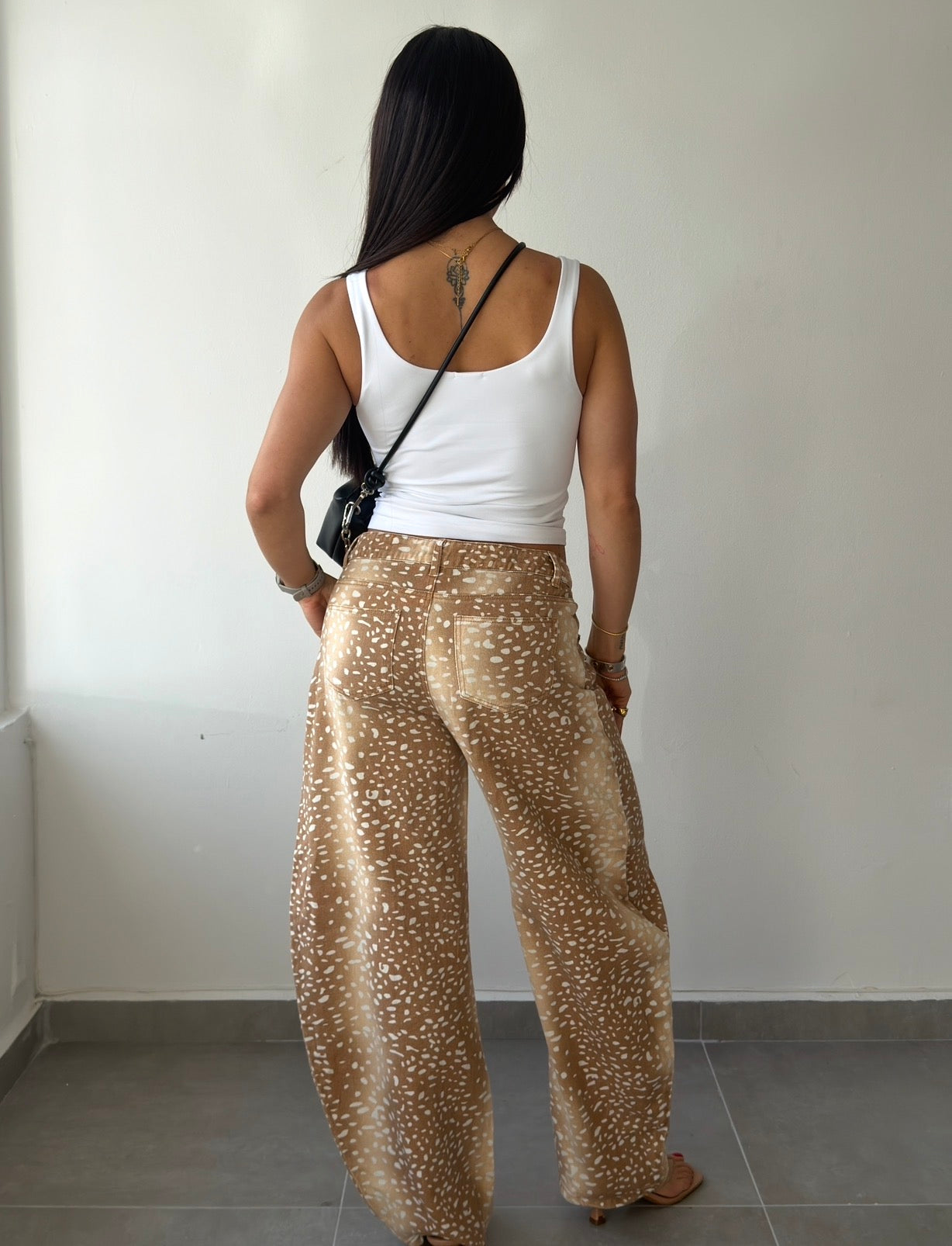 Bambi Print Barrel Jeans