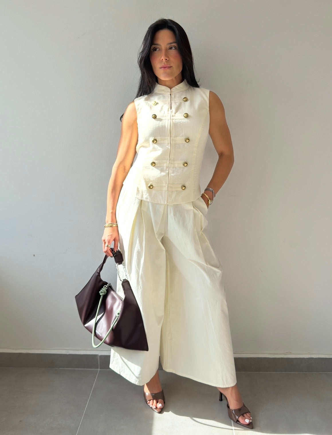 Ivory Wide Leg Pants