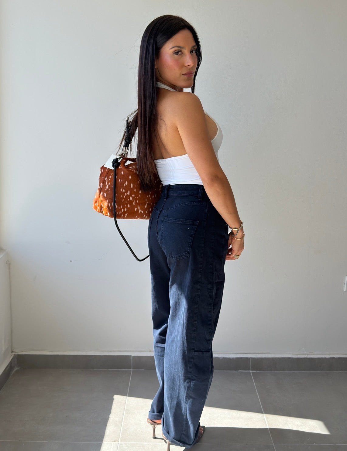 Navy Barrel Pants