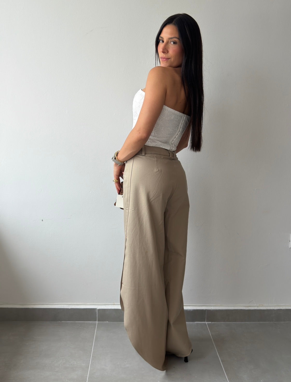 Taupe Slit Trousers