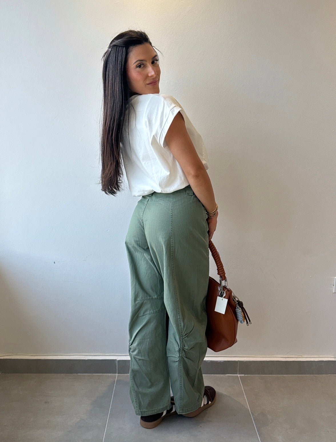 Olive Barrel Pants