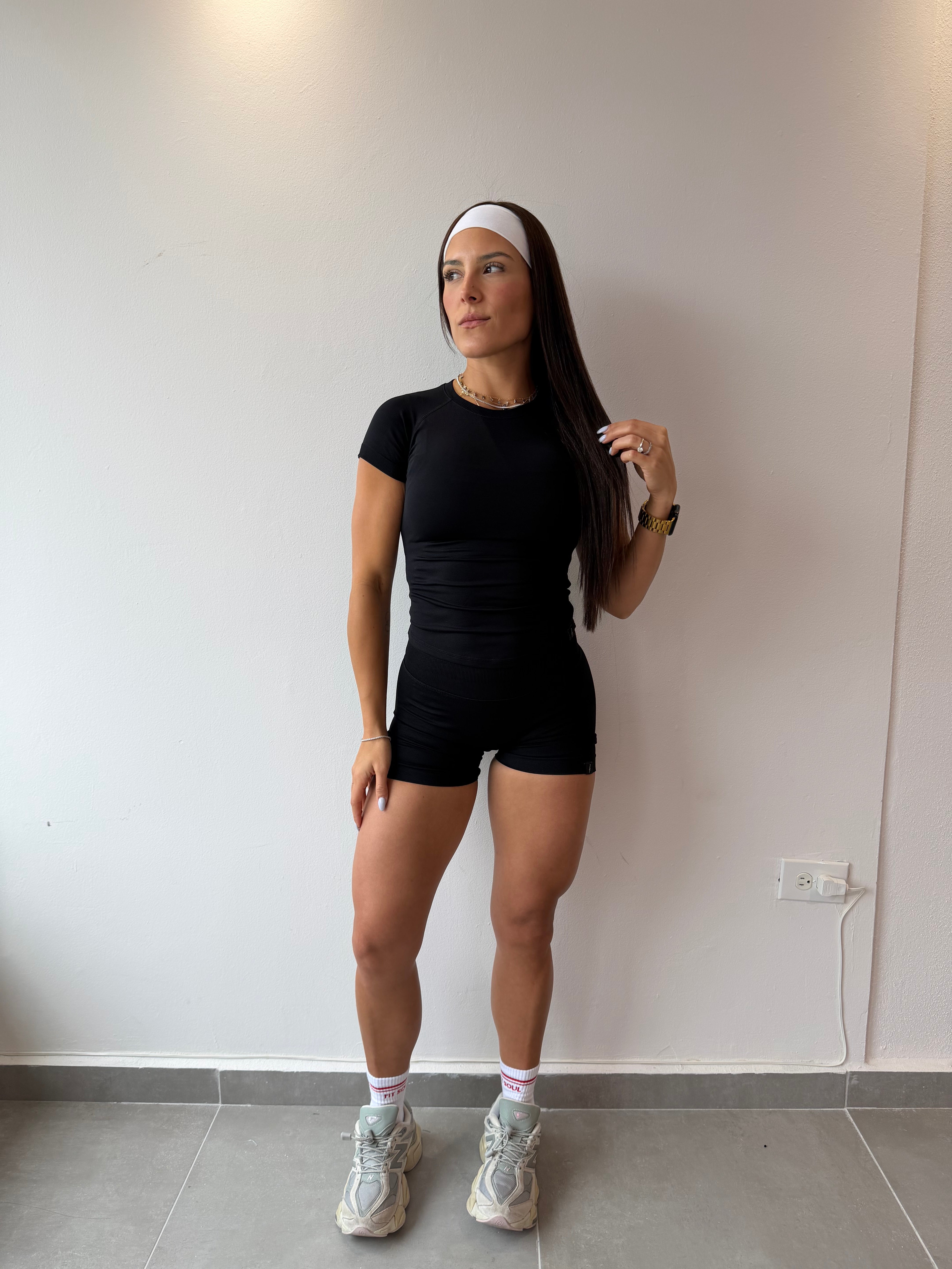 Black Seamless Short Set