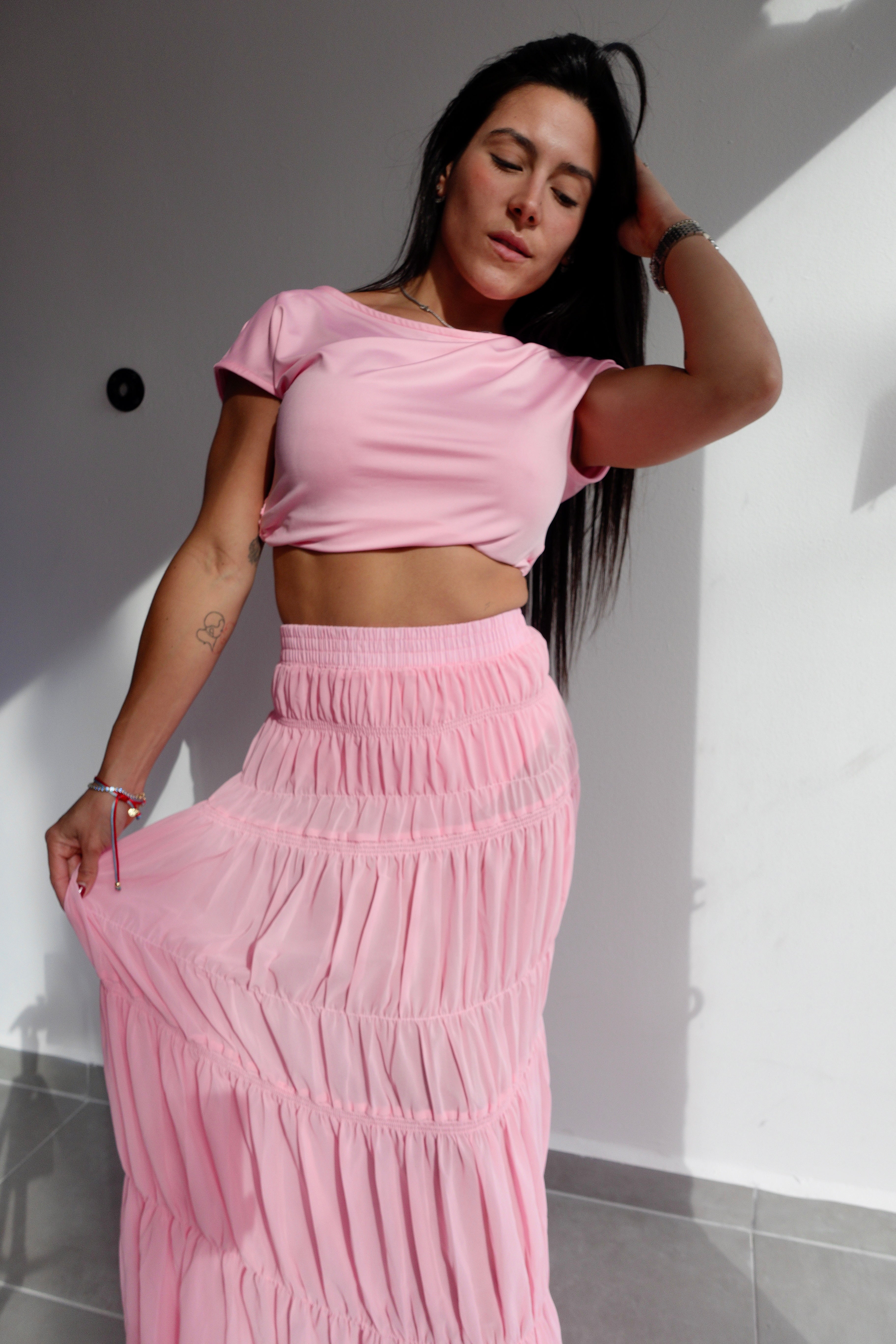 Pink Skirt 3 Piece Set