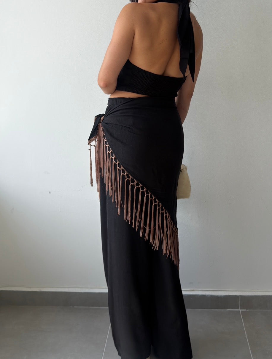 Black Linen 3 Piece Set