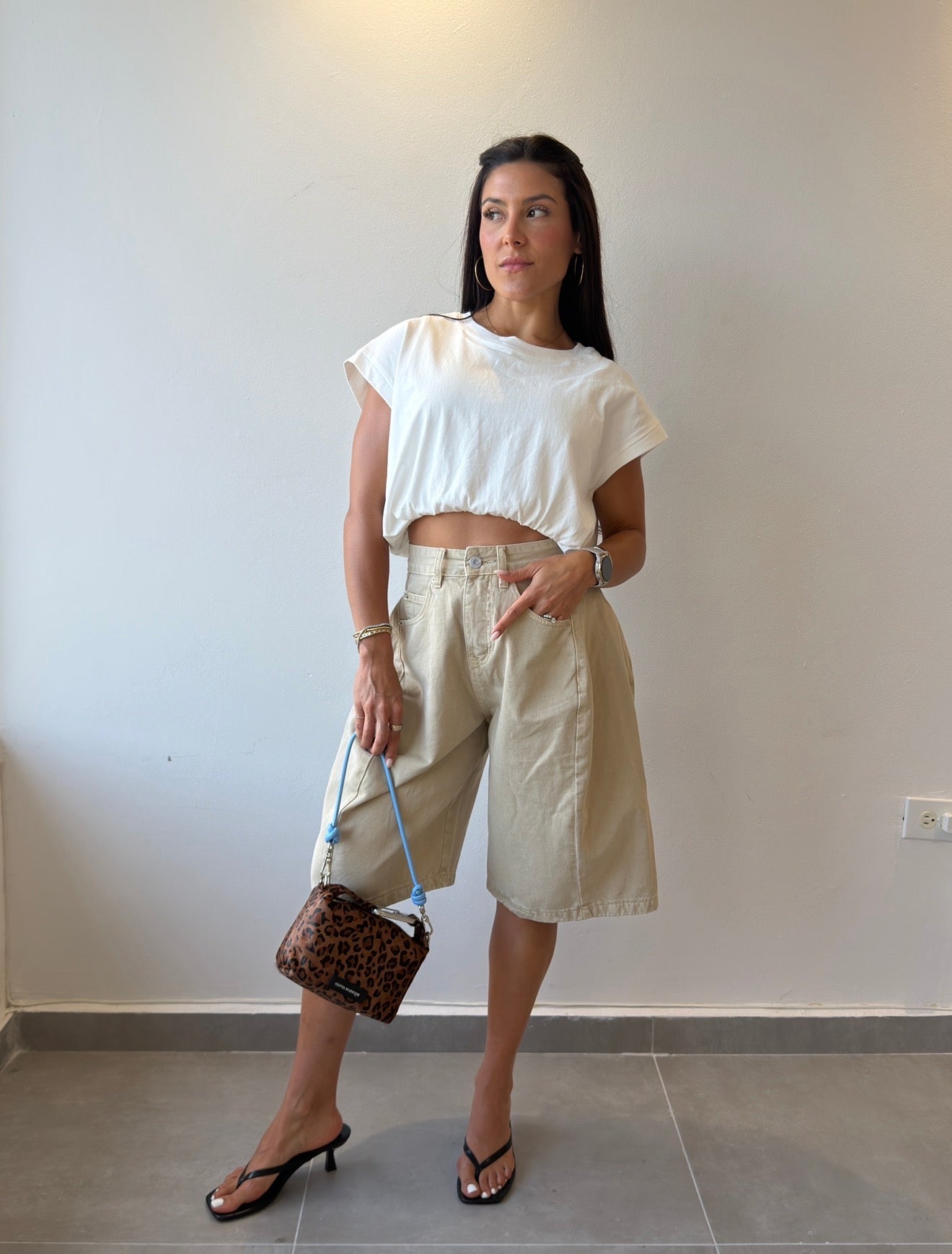Beige Jorts