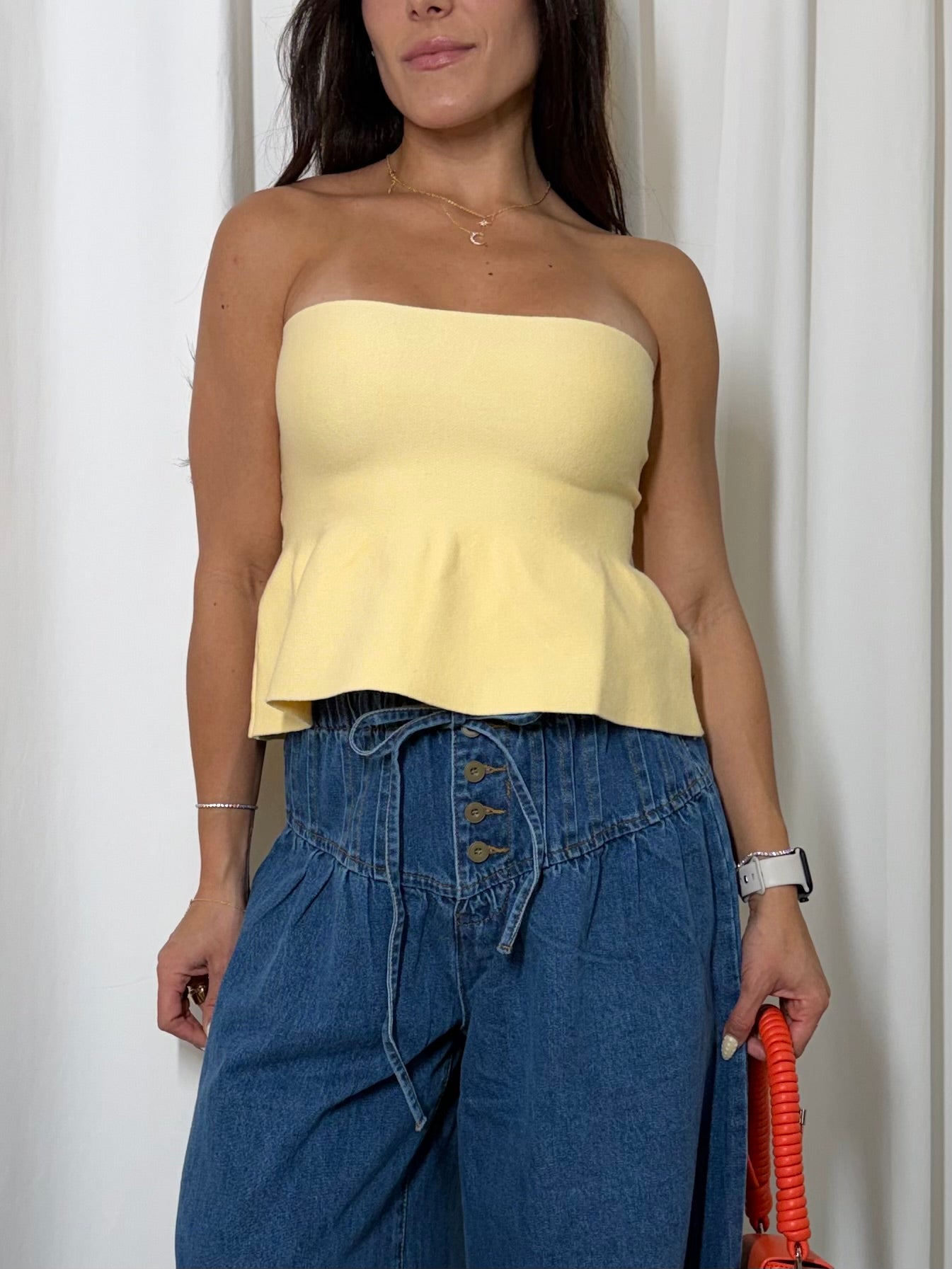 Butter Yellow Peplum Top