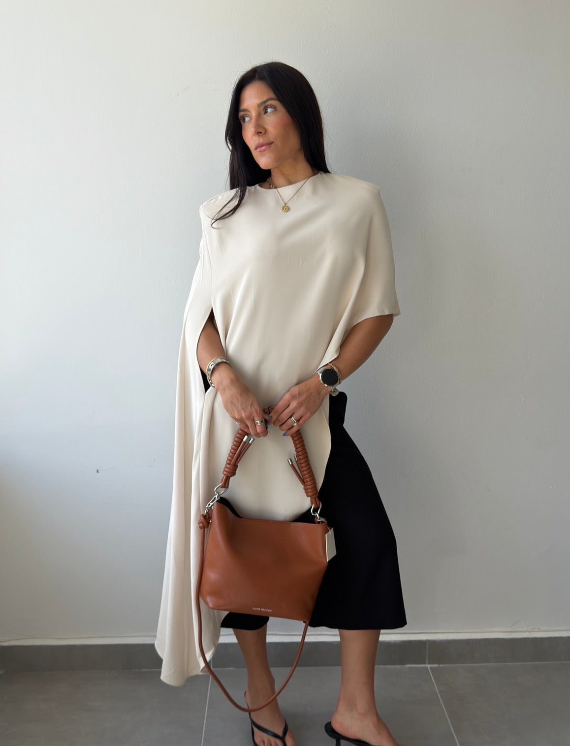 Nude Asymmetric Cape