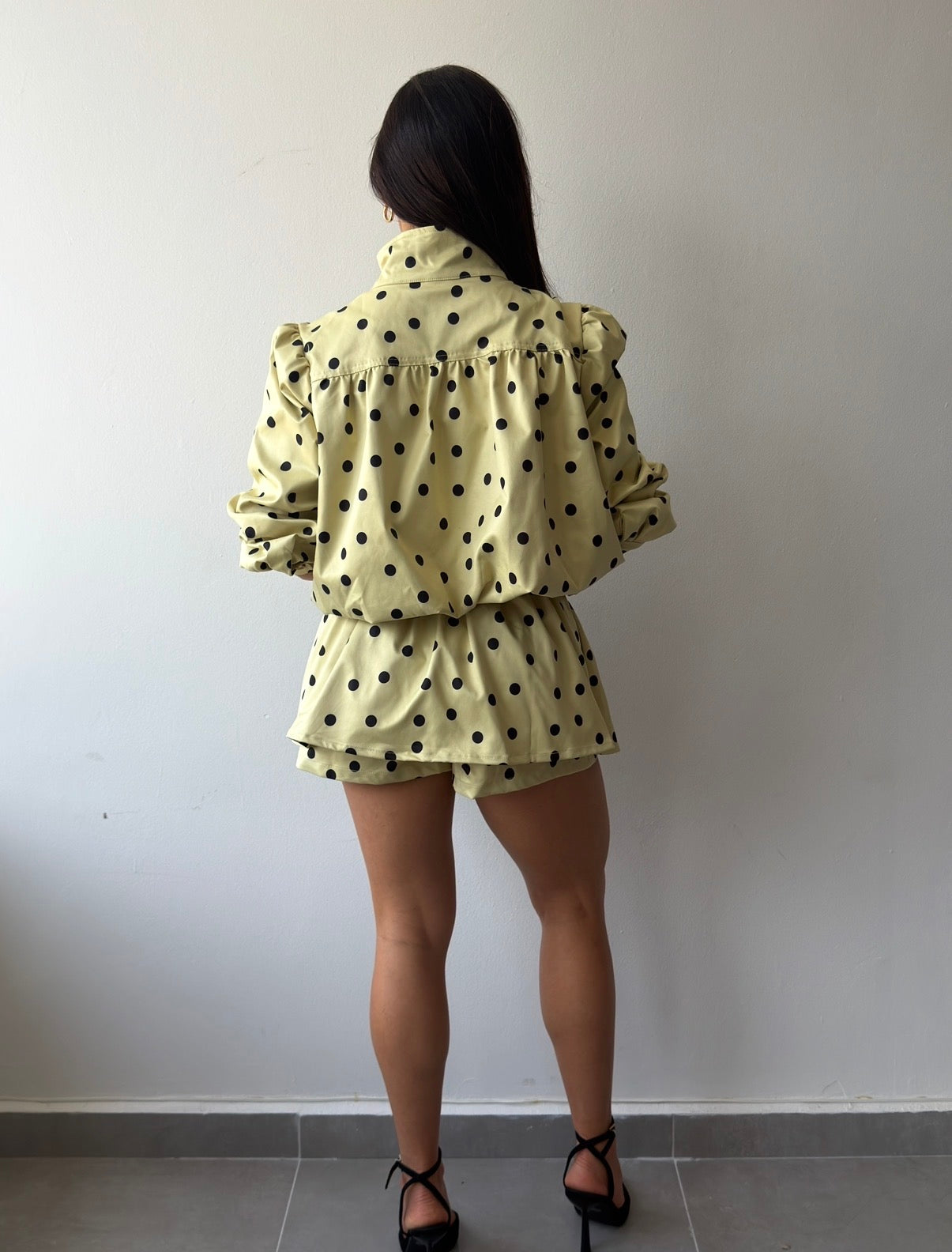 Yellow Polka Short Set
