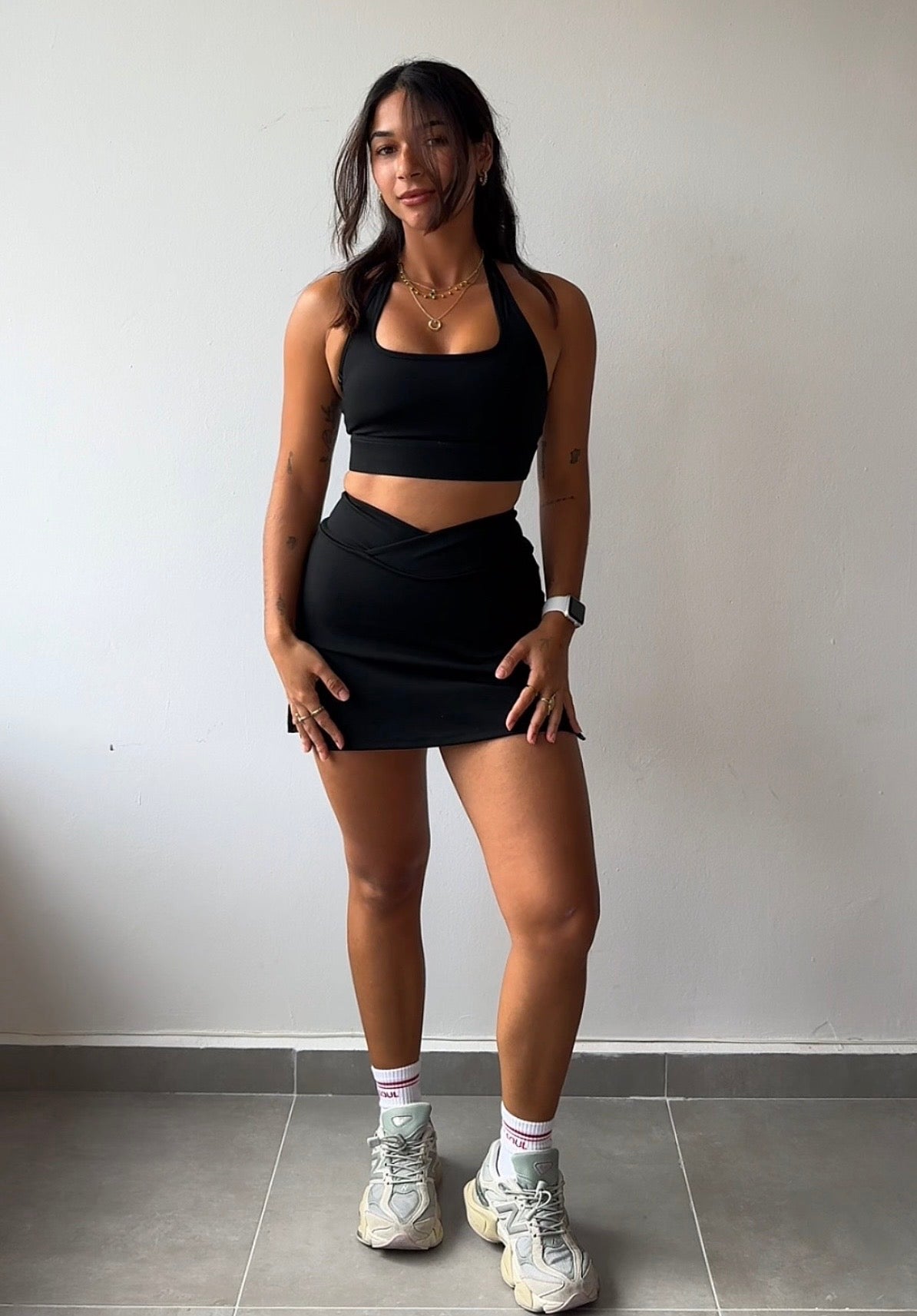 Black Tennis Skirt Set