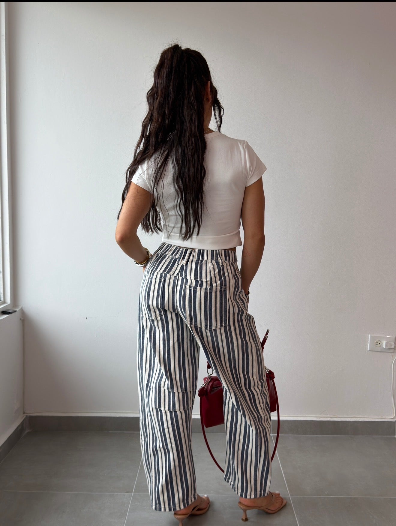 Striped Barrel Jeans