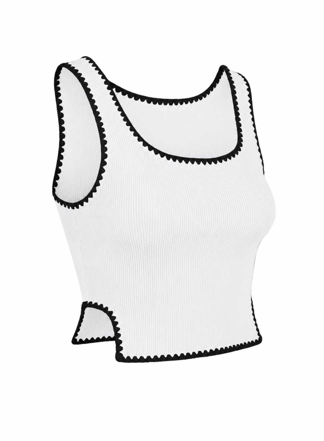 Ribbed Embroidered Basic (White)