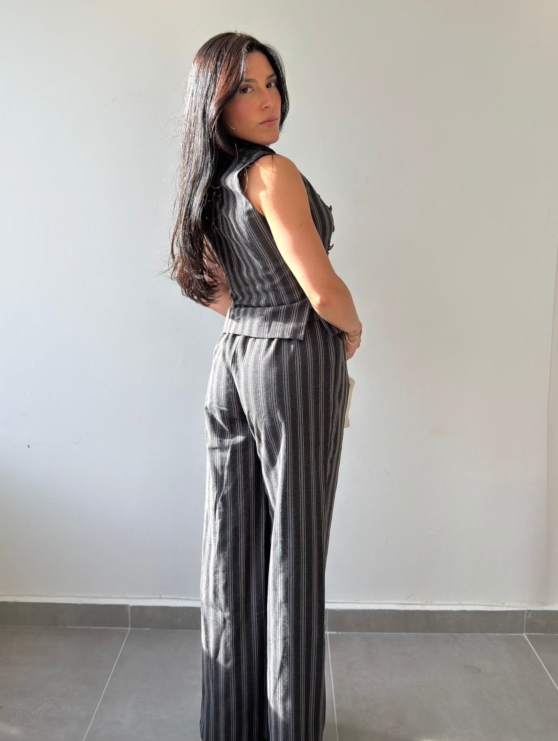 Black/Gray Striped Set