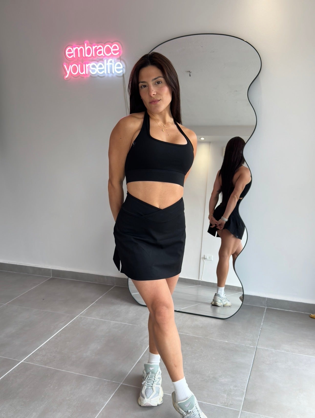 Black Tennis Skirt Set