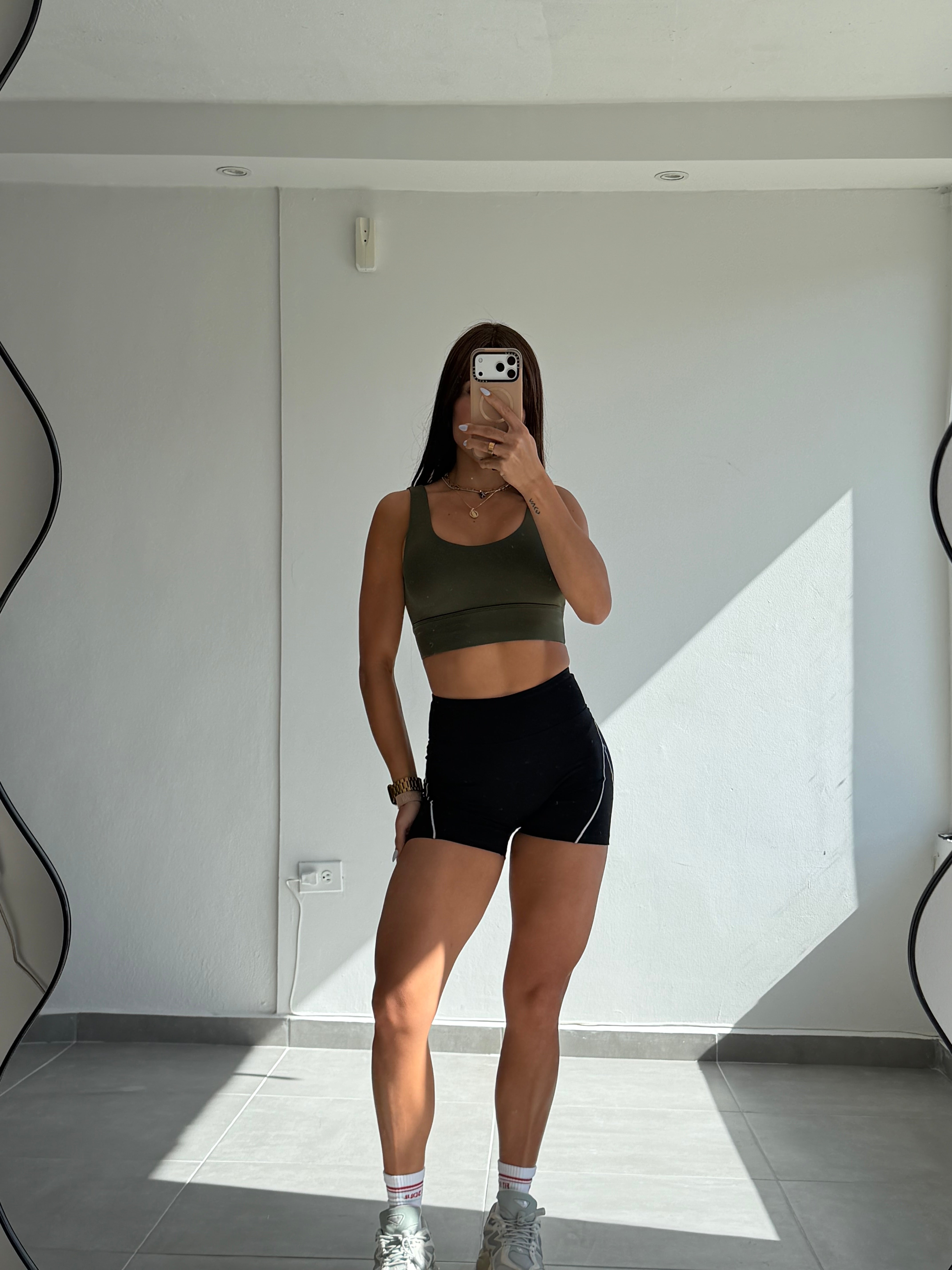 Contrast Black Shorts