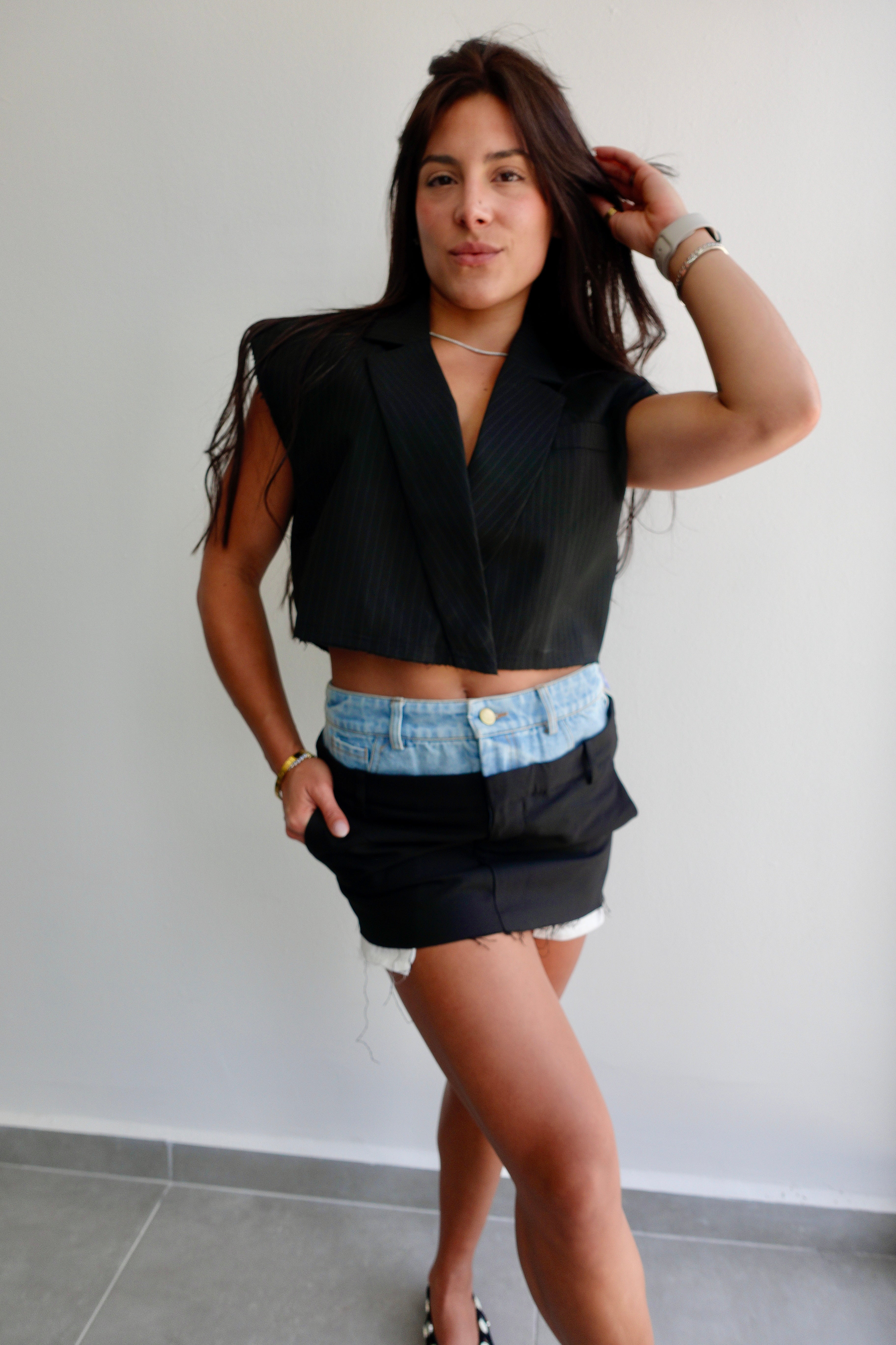 Denim Waistband Skirt