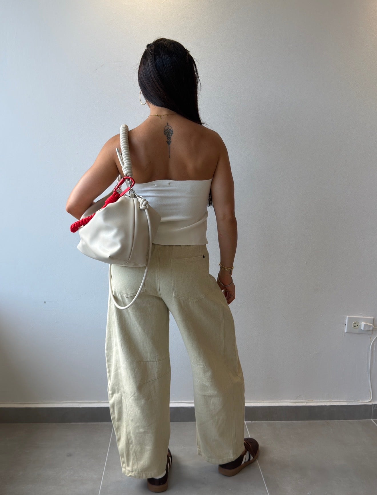 Taupe Barrel Pants