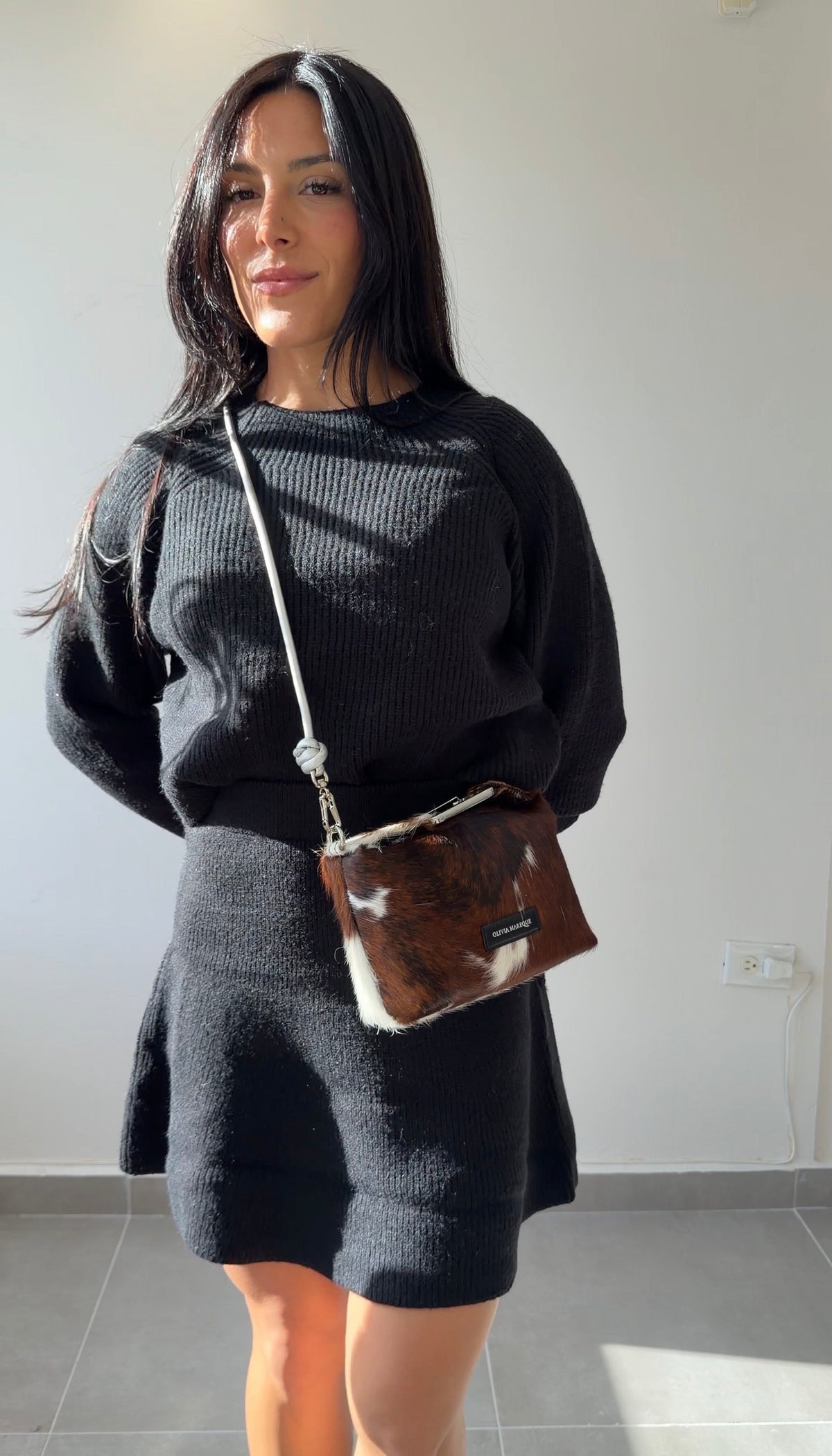 Black Sweater And Skirt Set
