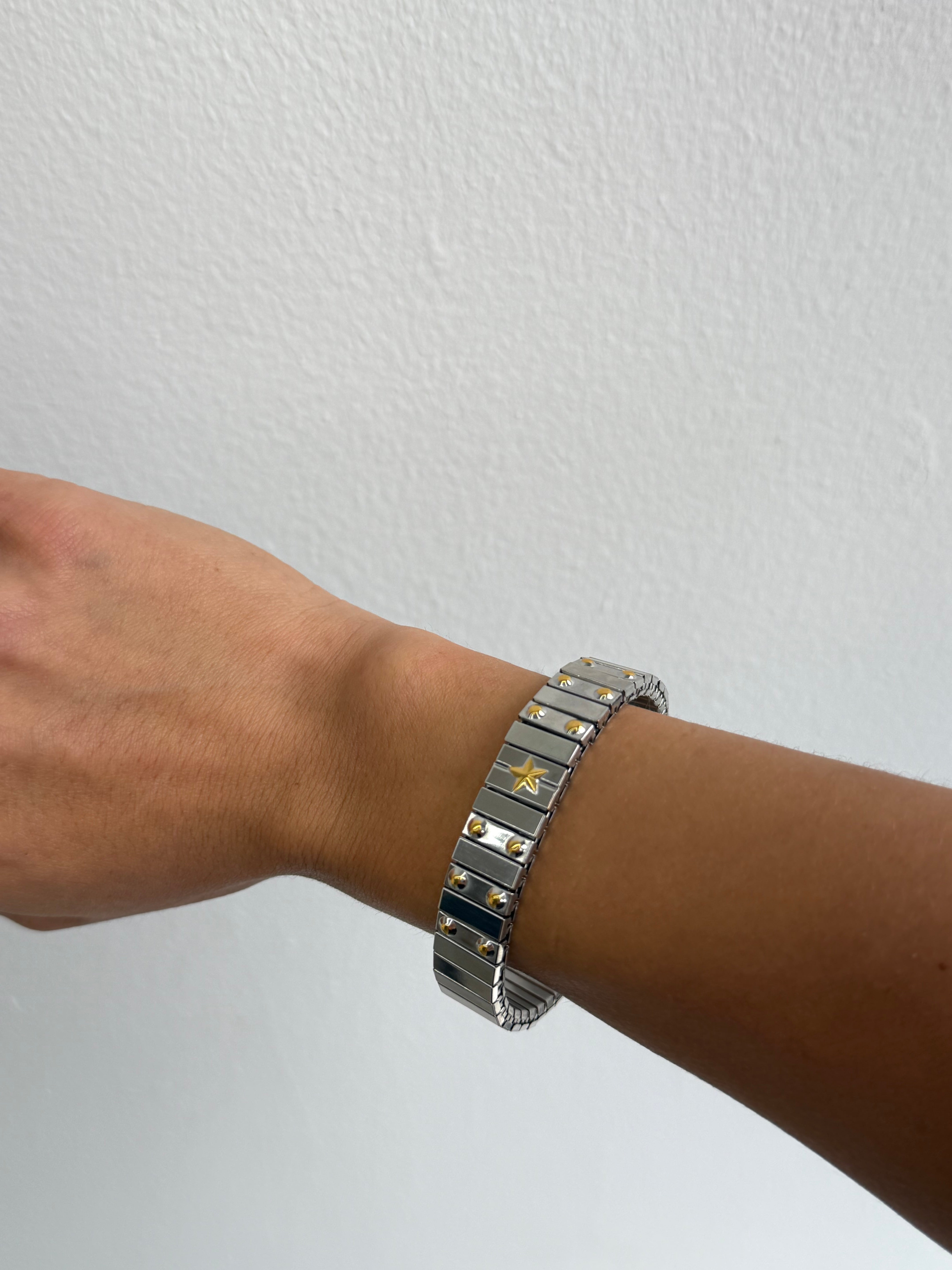 Star Elastic Two Tone Bracelet