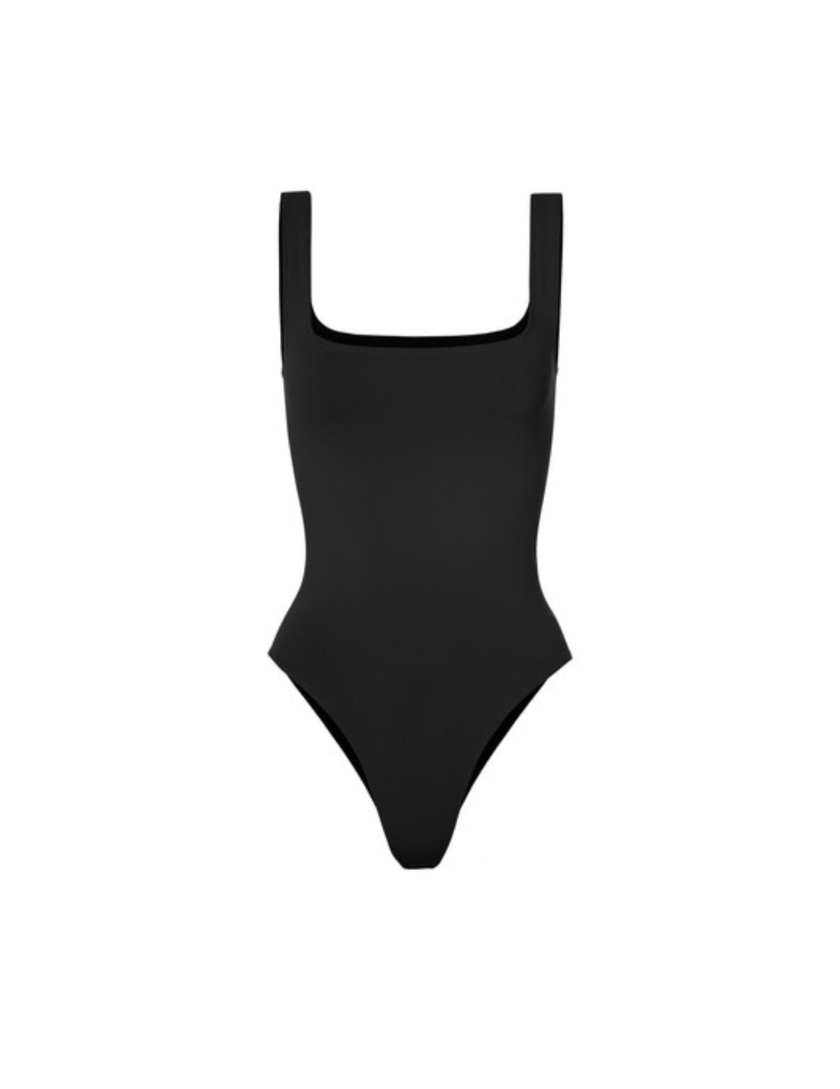 (Black) Squared Neck Tank Bodysuit